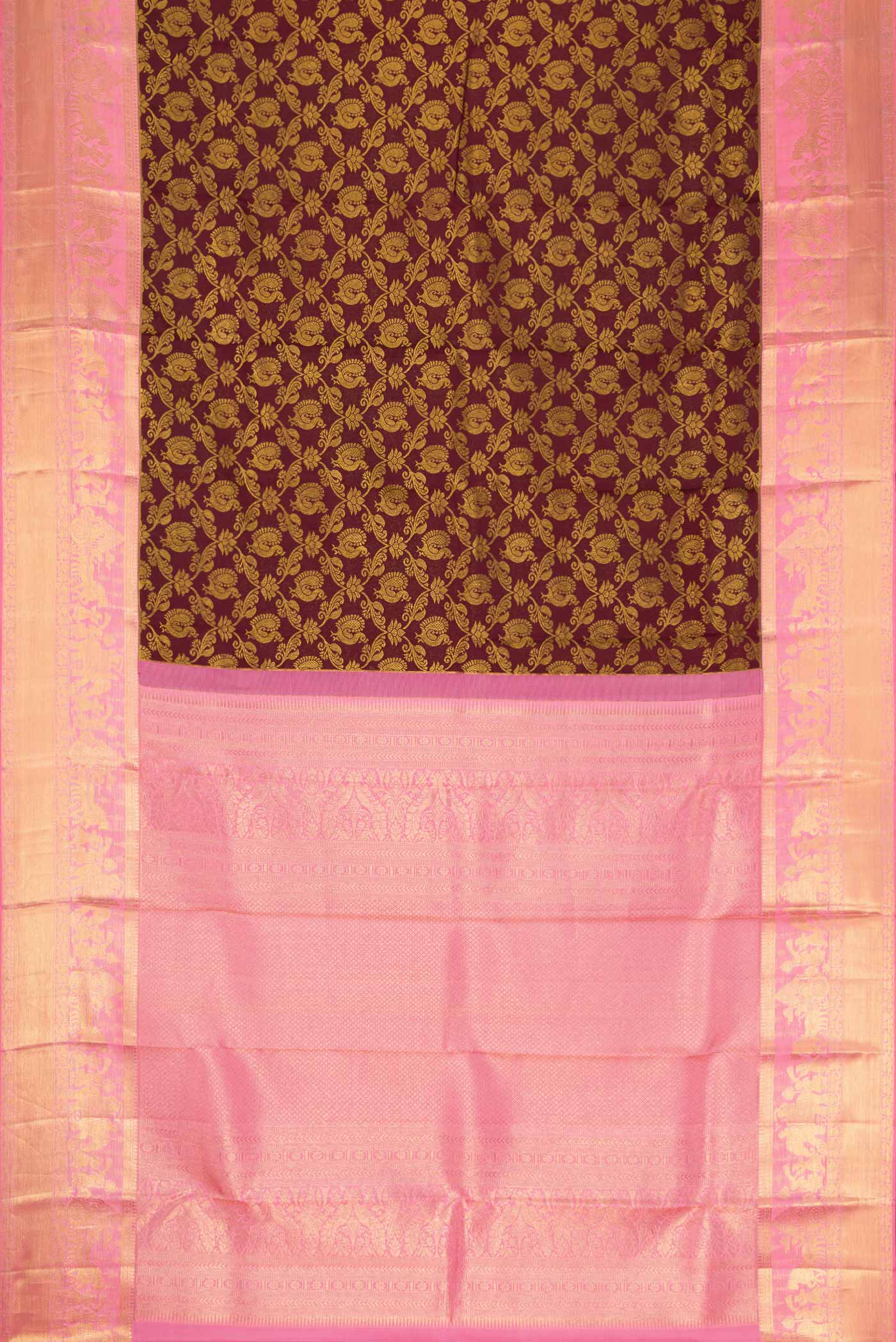 Coffee Brown Kanchipuram Silk Saree - Image 6