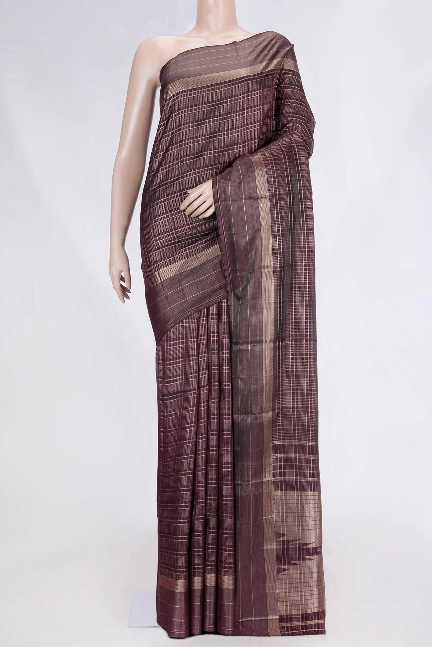 Coffee Brown Kanchipuram Silk Saree