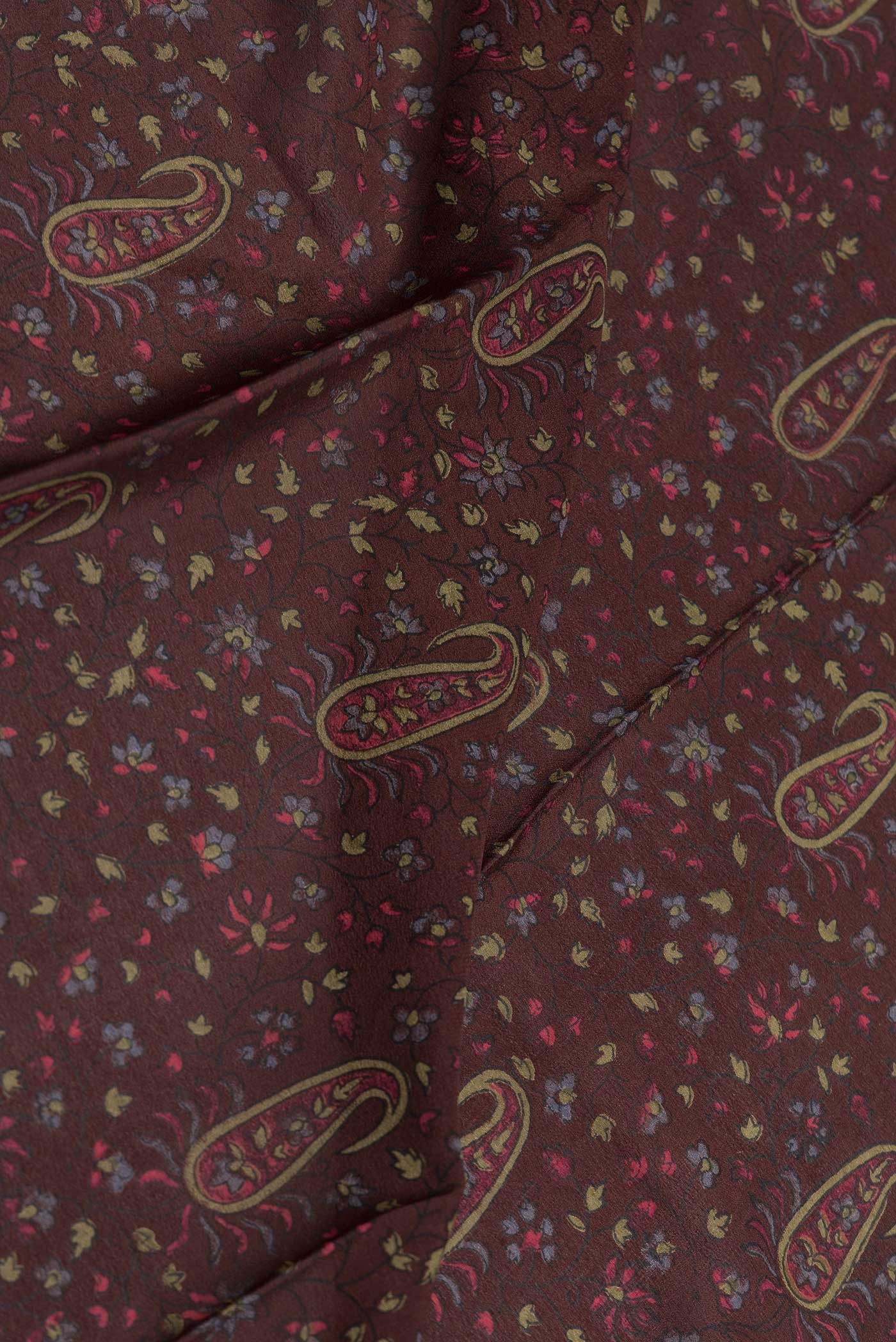 Coffee Brown Dual Tone Mysore Crepe Saree - Image 2