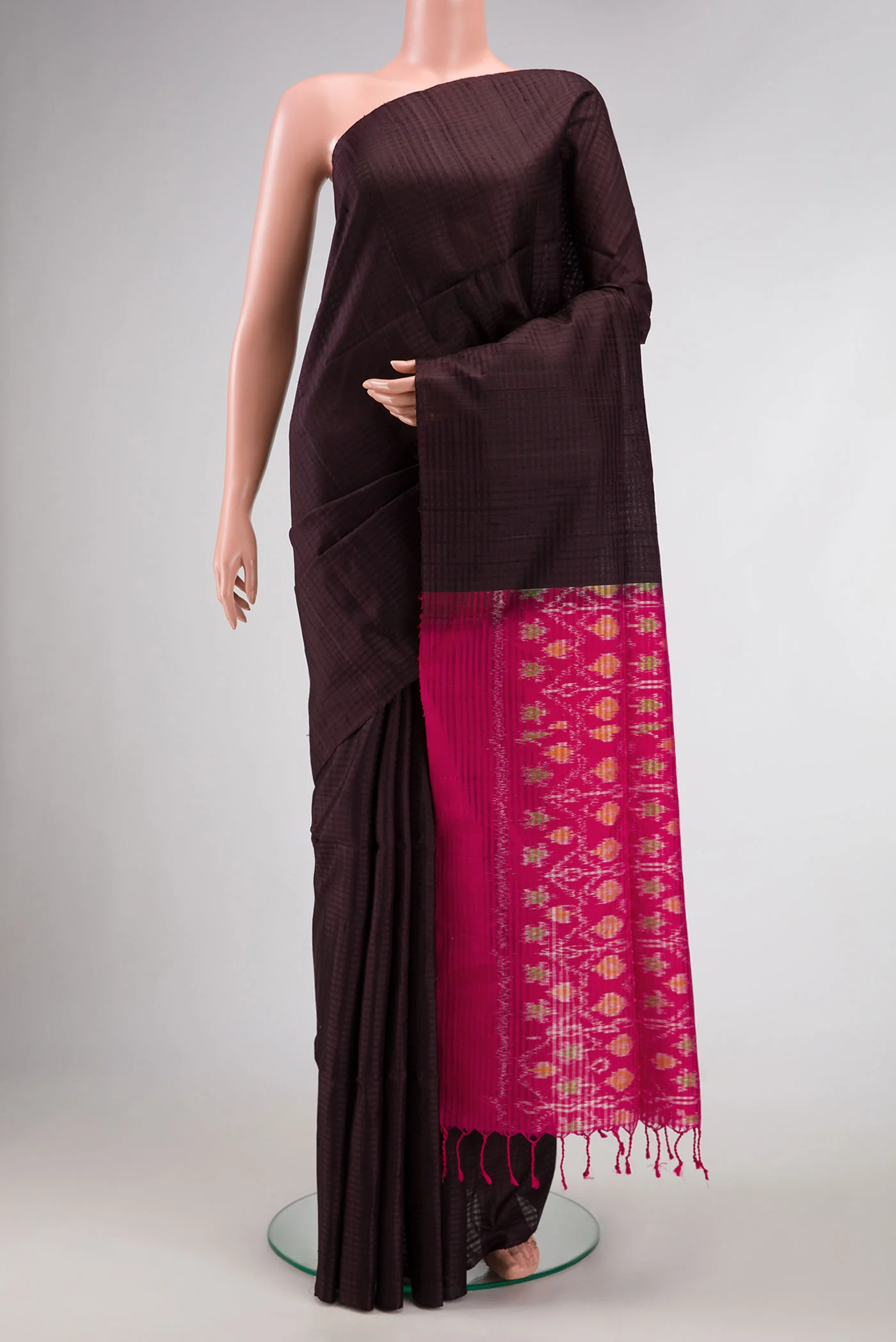 Coffee Brown Soft Silk Saree