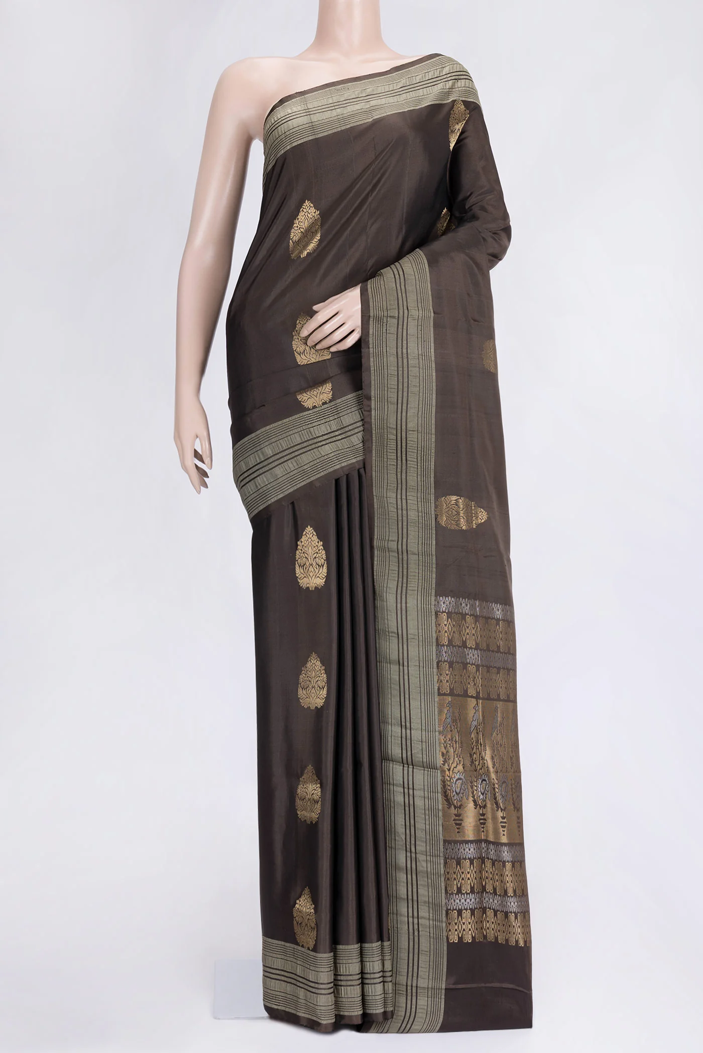Coffee Brown Soft Silk Saree