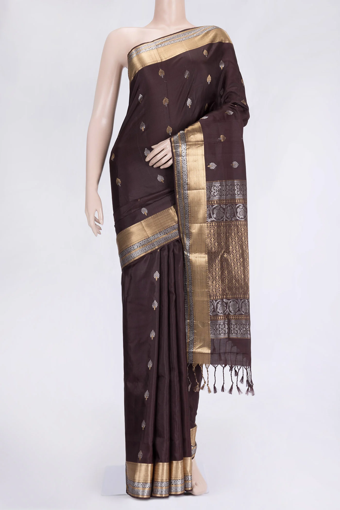 Coffee Brown Soft Silk Saree