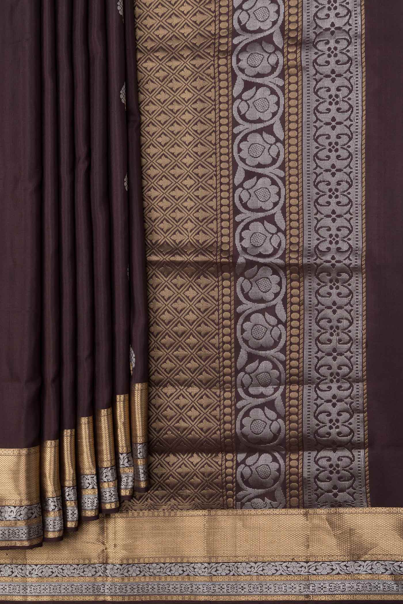 Coffee Brown Soft Silk Saree - Image 4