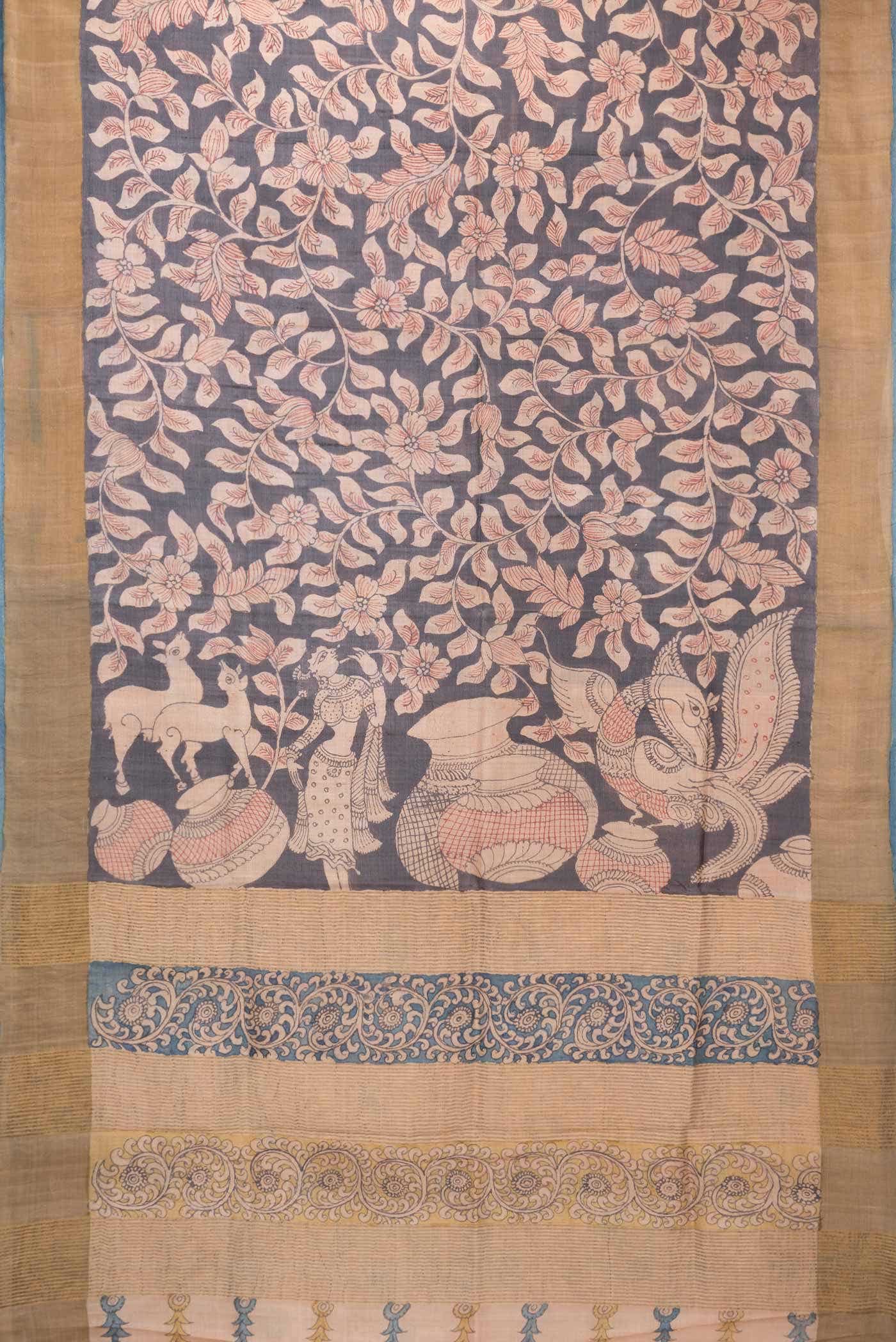 Coffee Brown Dual Tone Tussar Silk Saree - Image 4