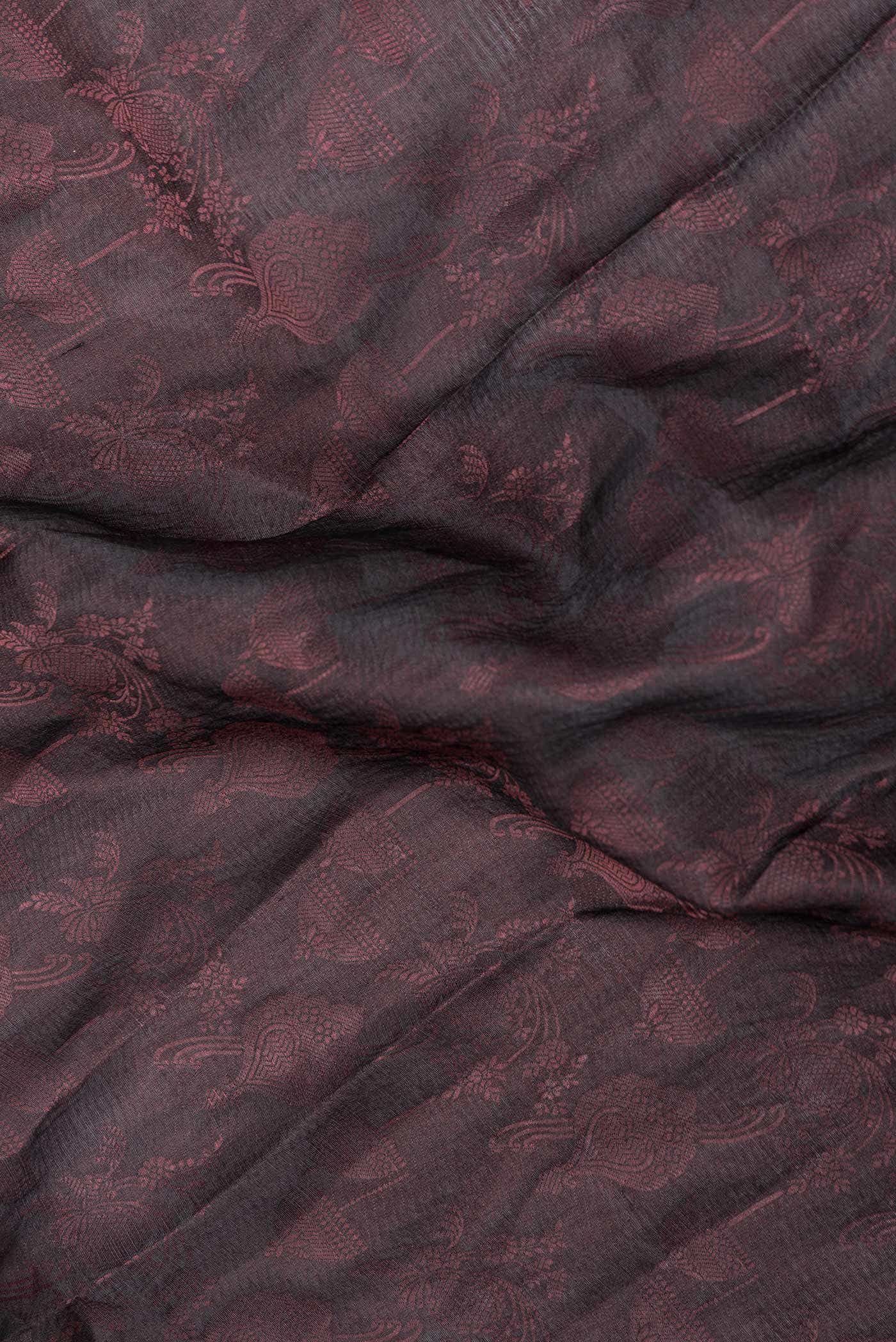 Coffee Brown Dual Tone Tussar Silk Saree - Image 3