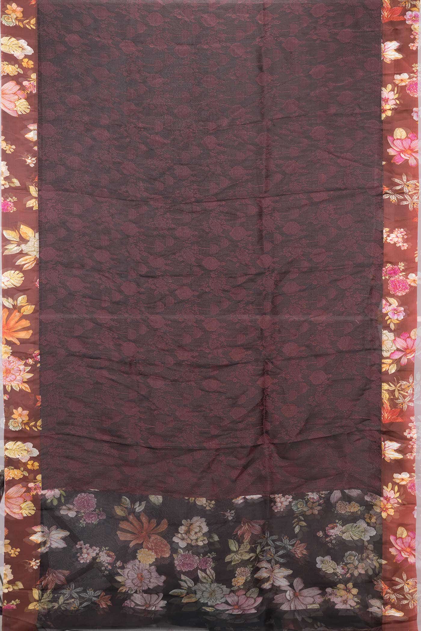 Coffee Brown Dual Tone Tussar Silk Saree - Image 4
