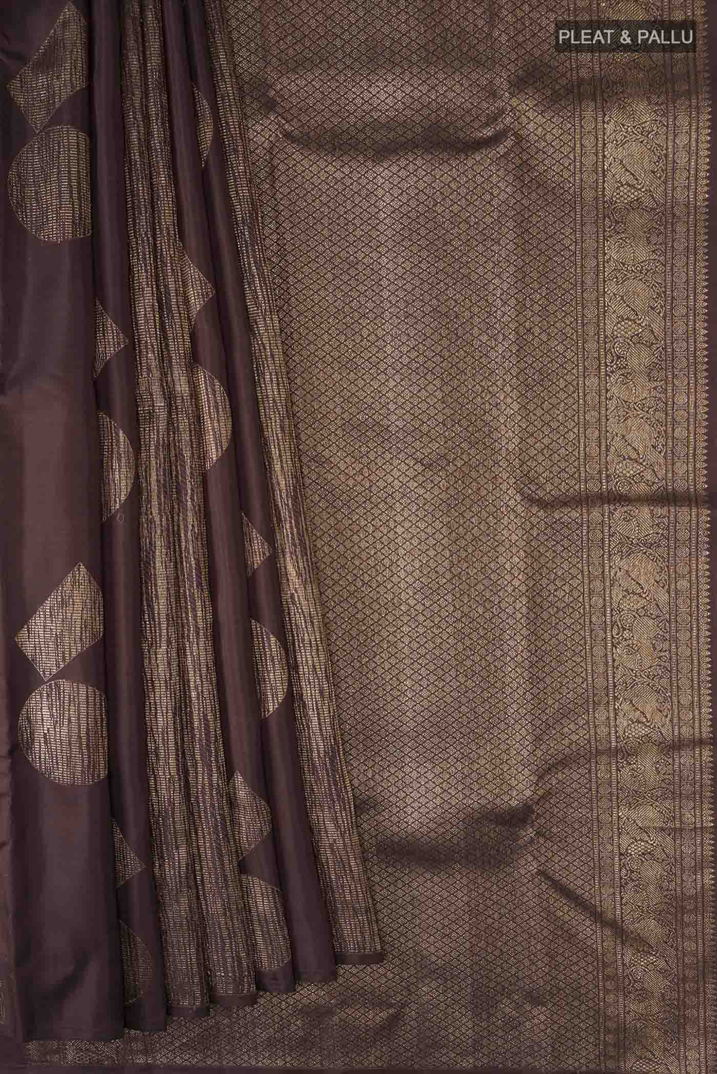 Coffee Brown Kanjivaram Silk Saree - Image 4