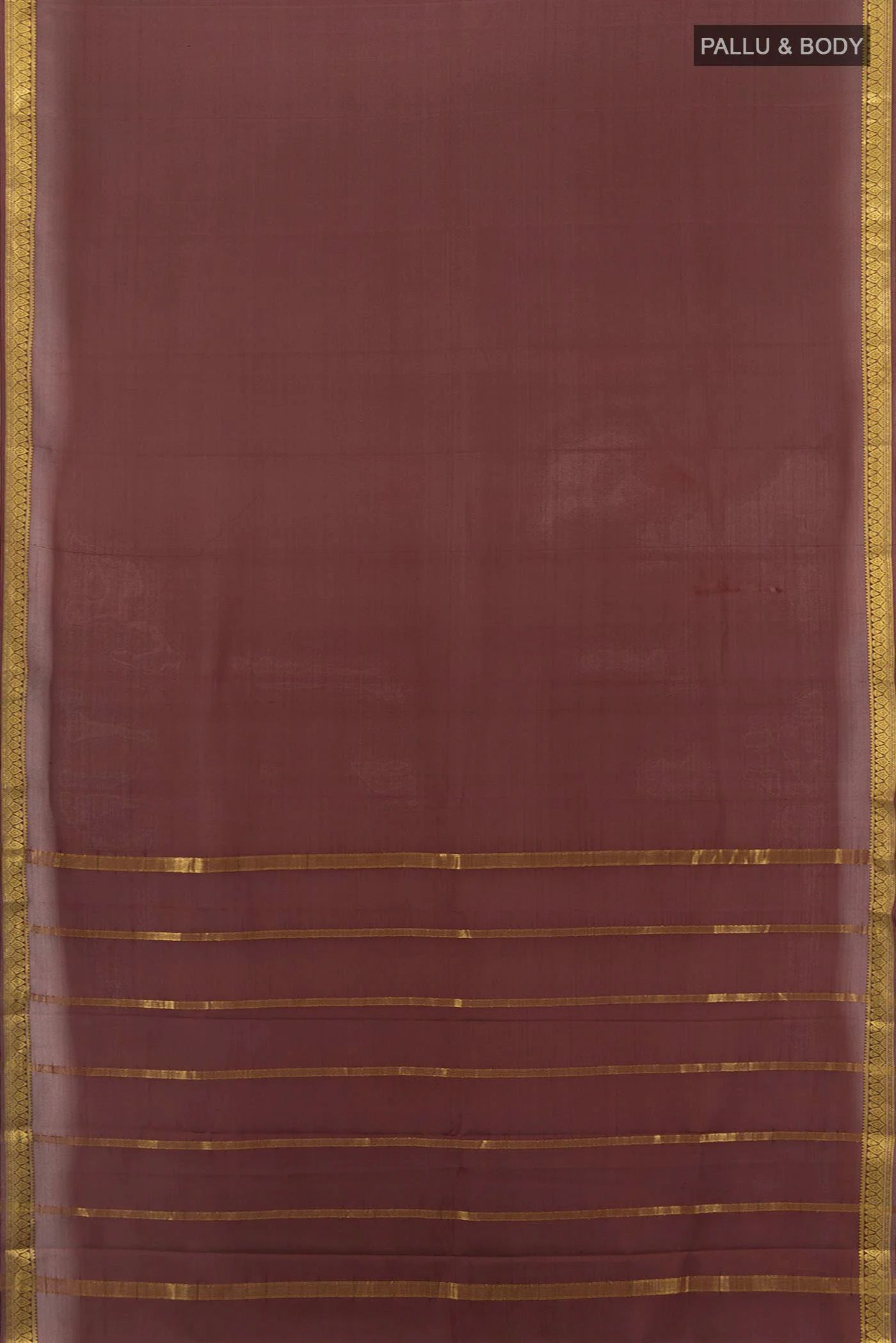 Coffee Brown Mysore Crepe Saree - Image 5