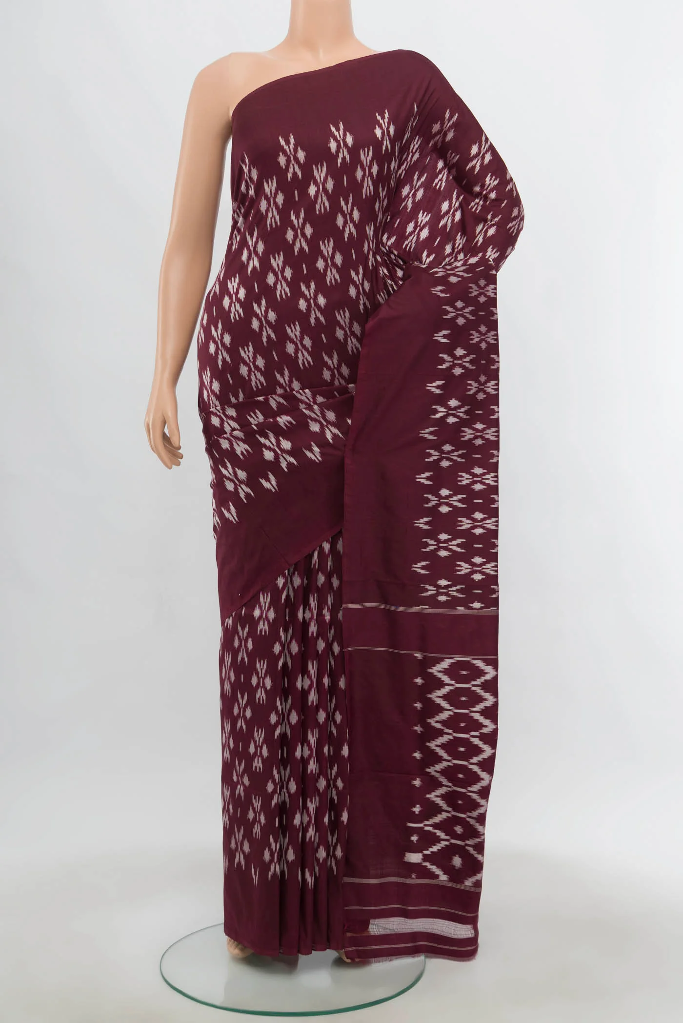 Coffee Brown Pochampally Silk Saree