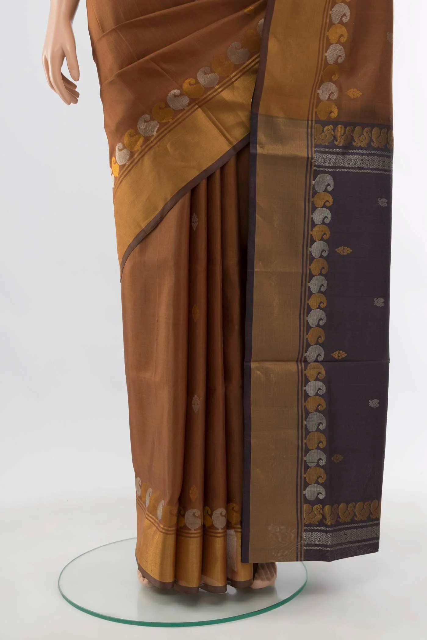 Coffee Brown Uppada Silk Saree - Image 3