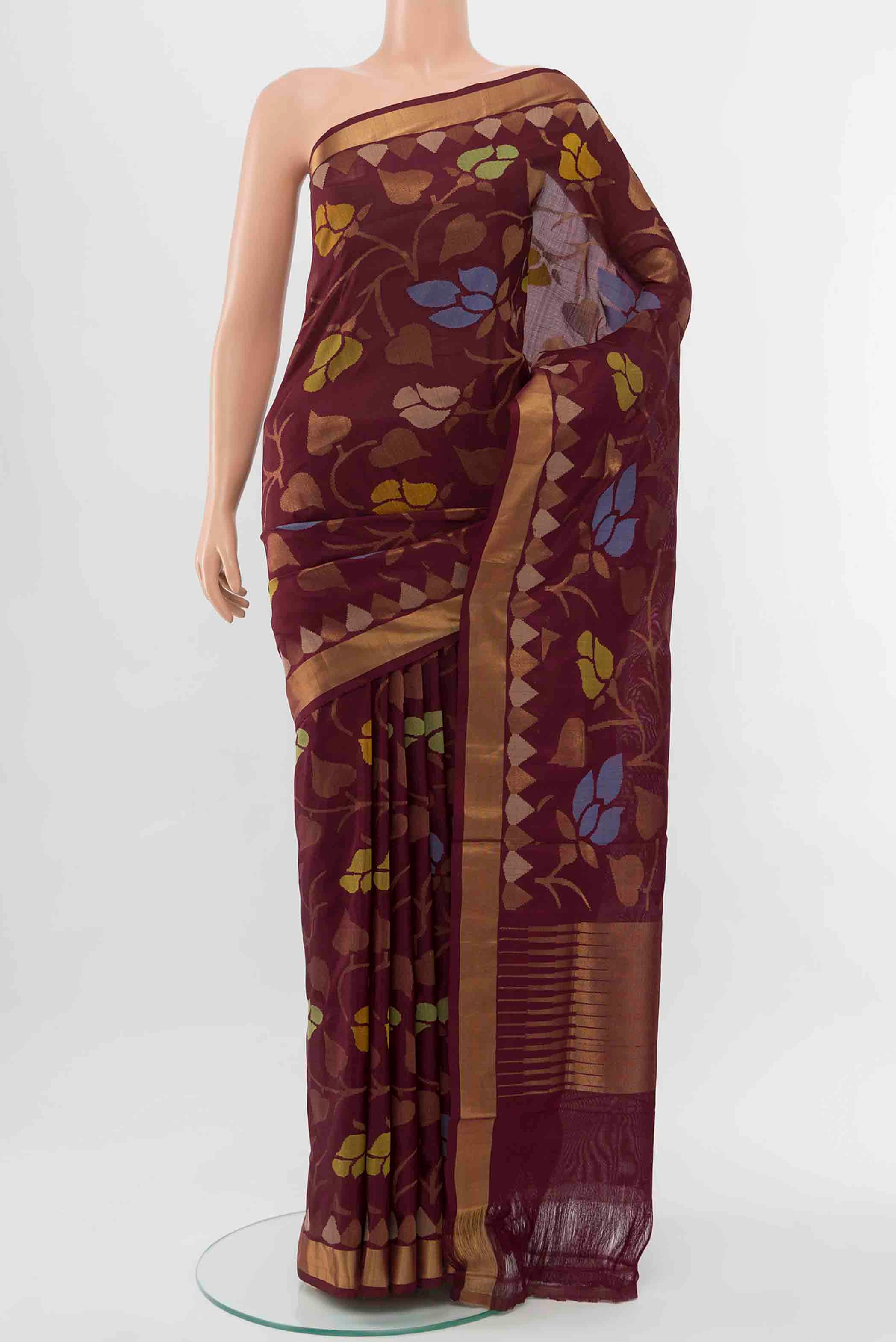 Coffee Brown Uppada Silk Saree