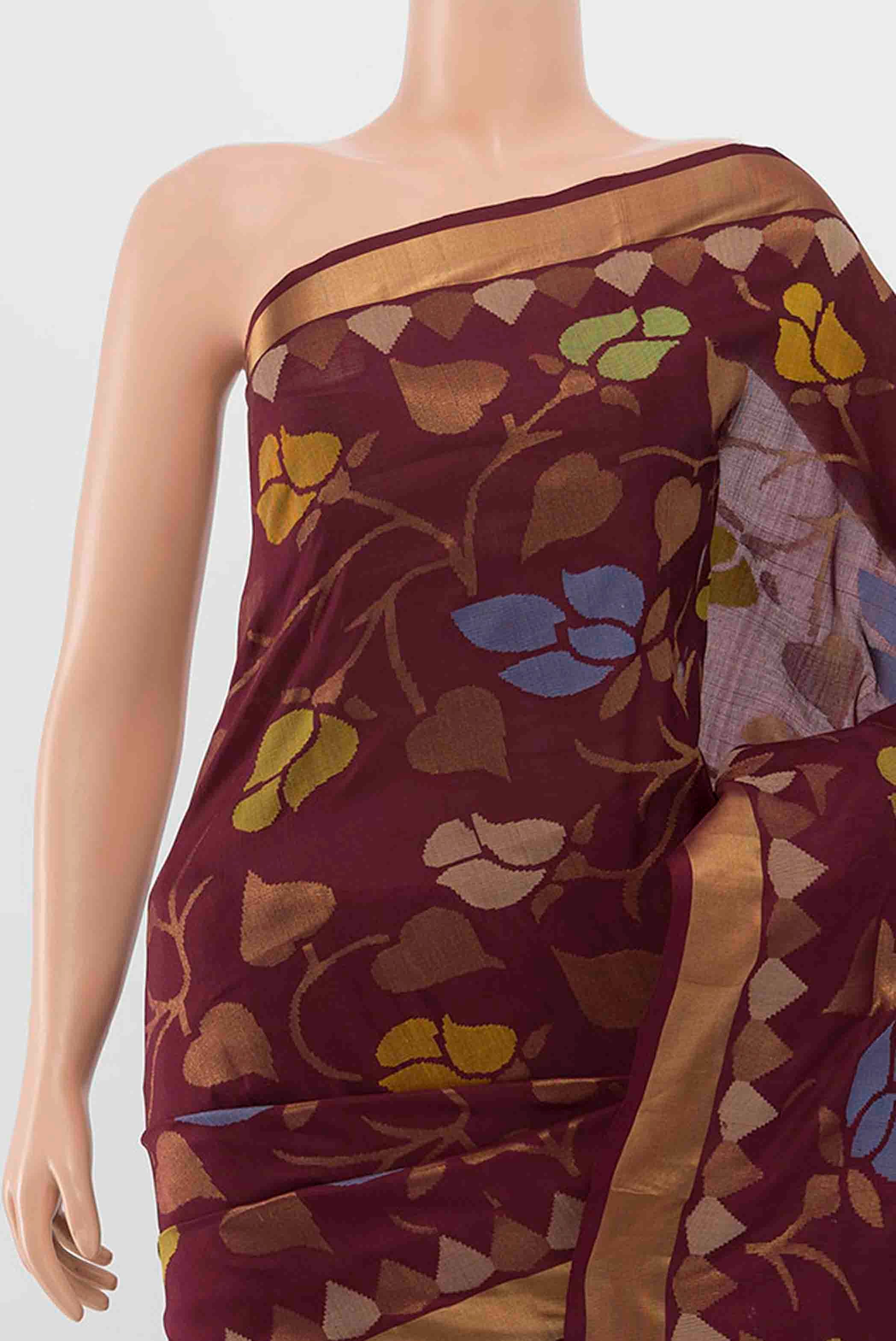 Coffee Brown Uppada Silk Saree - Image 2