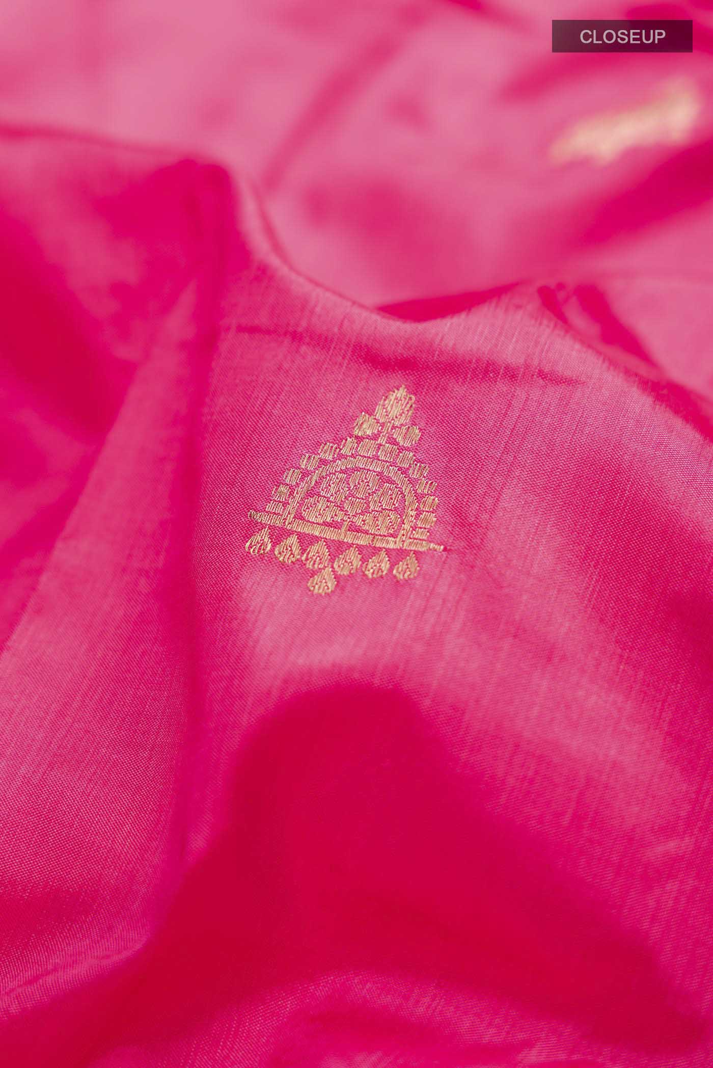 Coral Banarasi Katan Silk Saree - Image 2