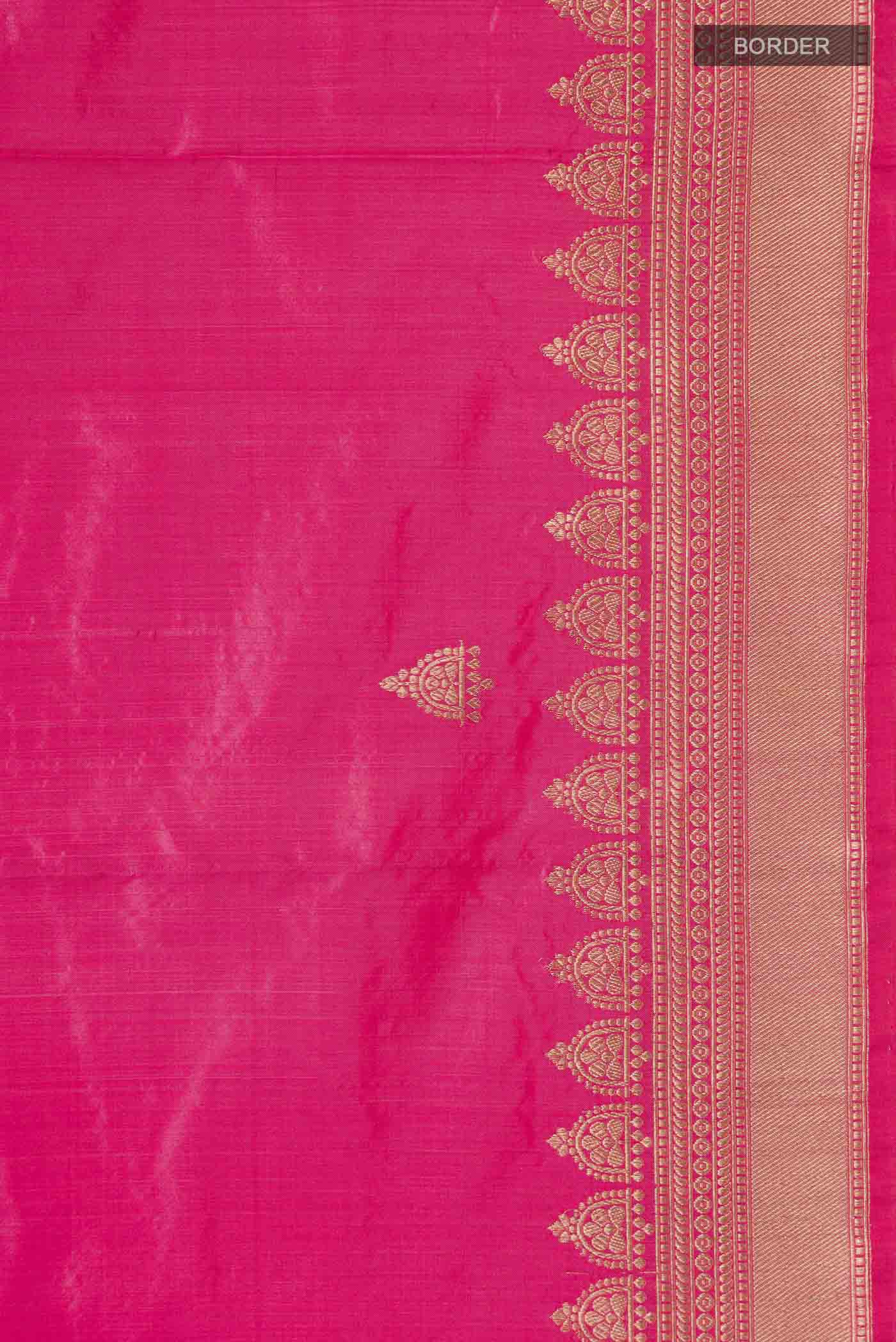 Coral Banarasi Katan Silk Saree - Image 3