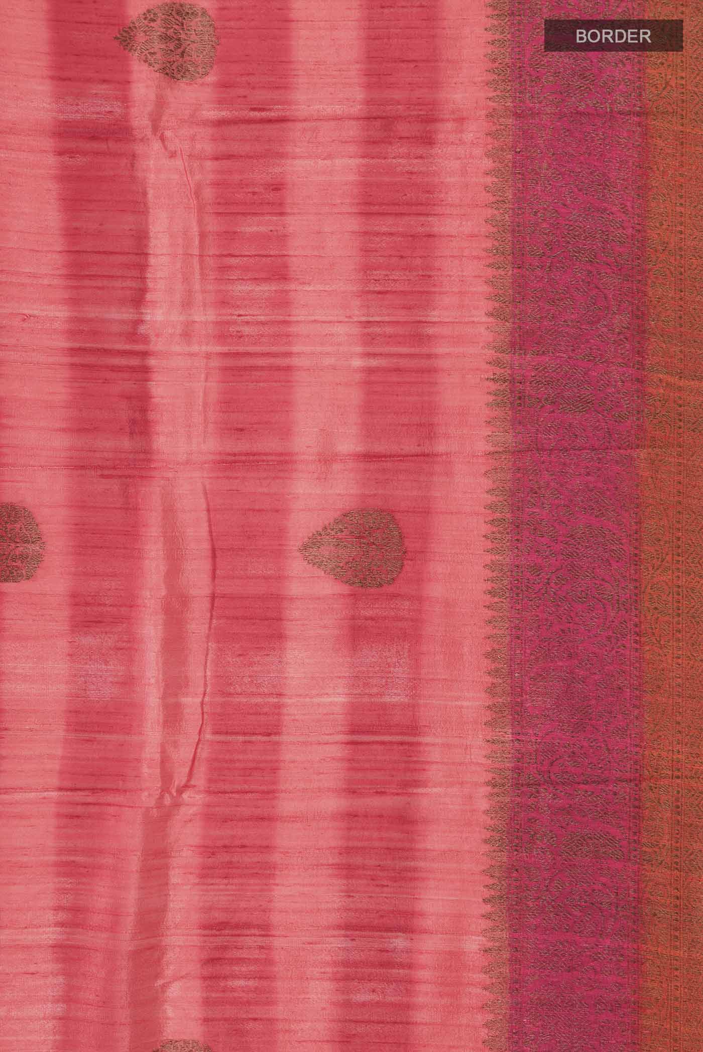 Coral Banarasi Silk Saree - Image 3