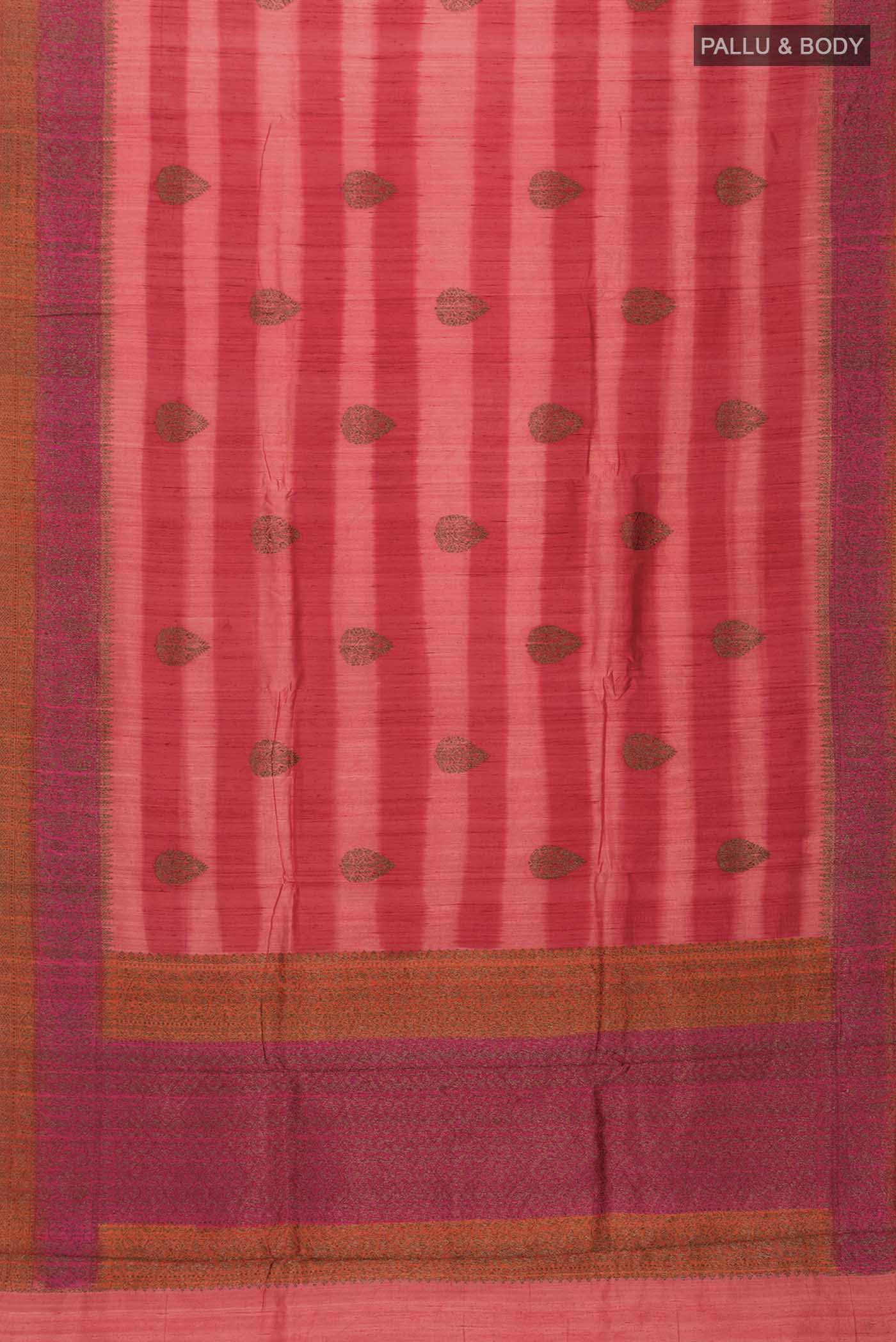 Coral Banarasi Silk Saree - Image 5