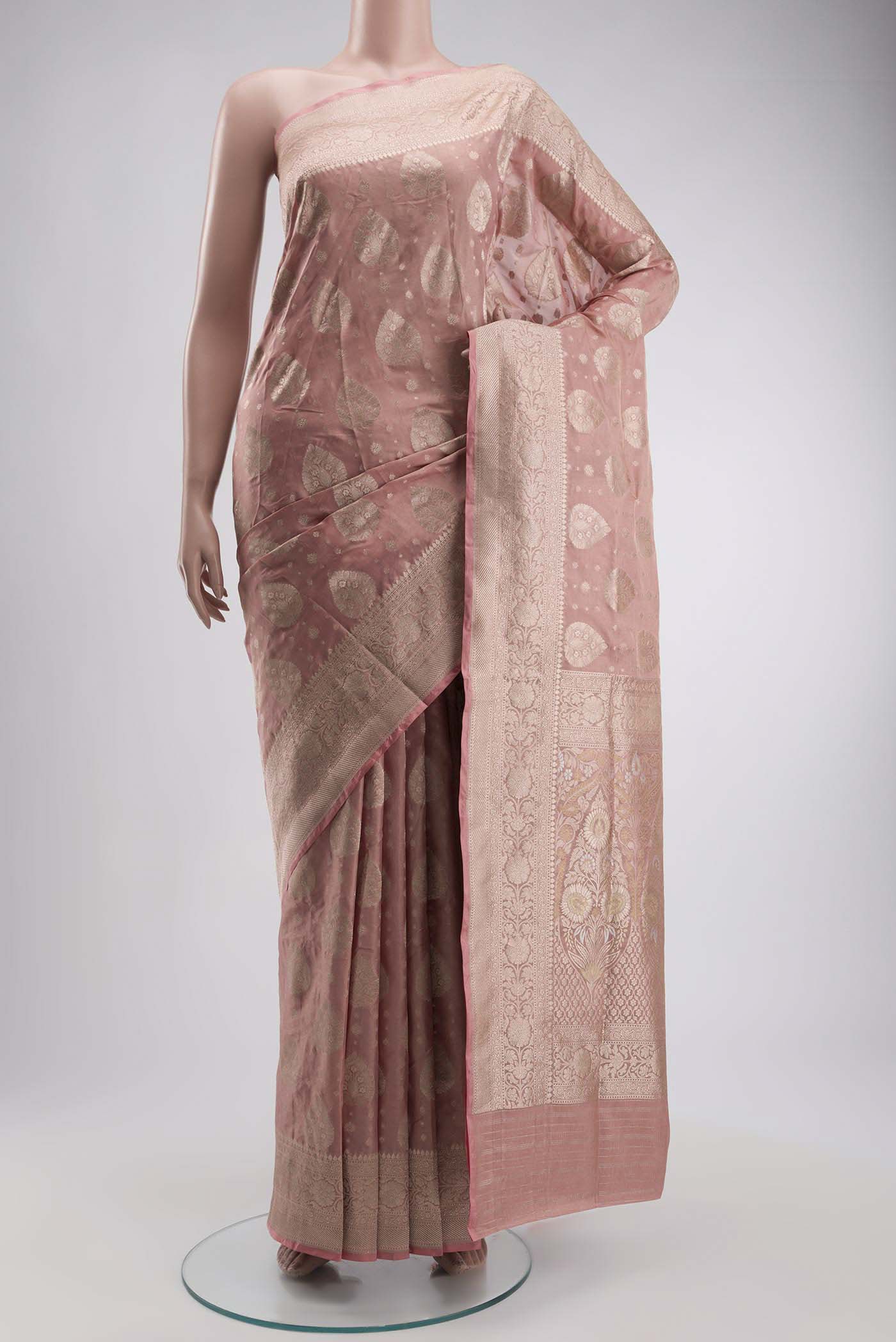 Coral Banarasi Silk Saree