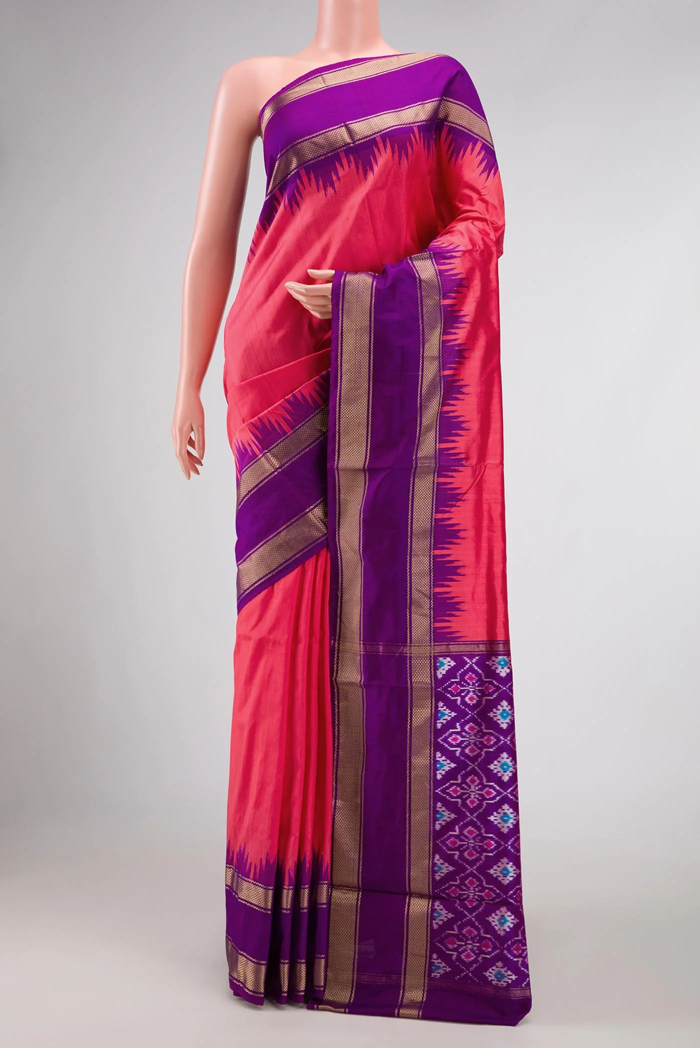 Pink Pochampally Silk Saree