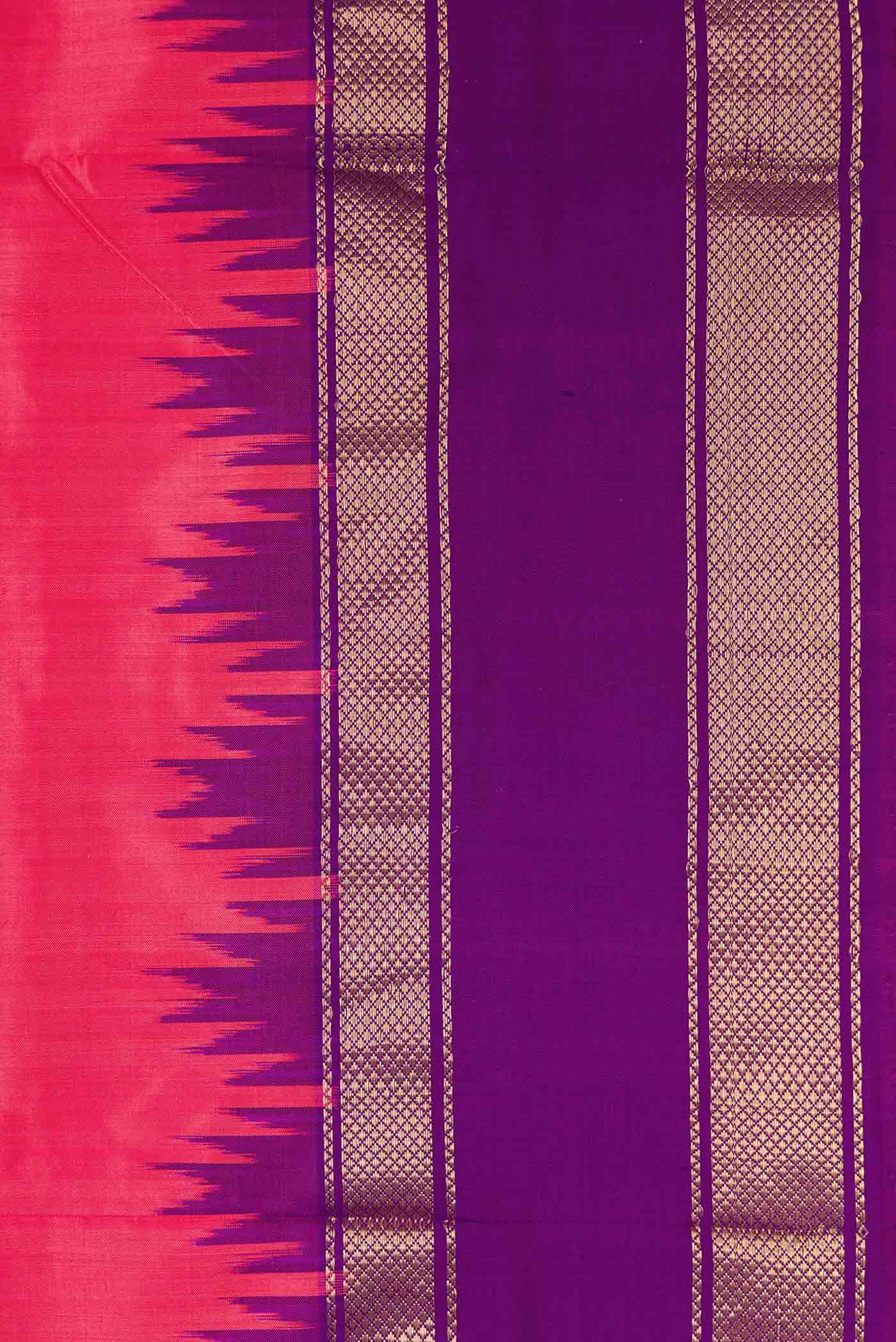 Pink Pochampally Silk Saree - Image 3