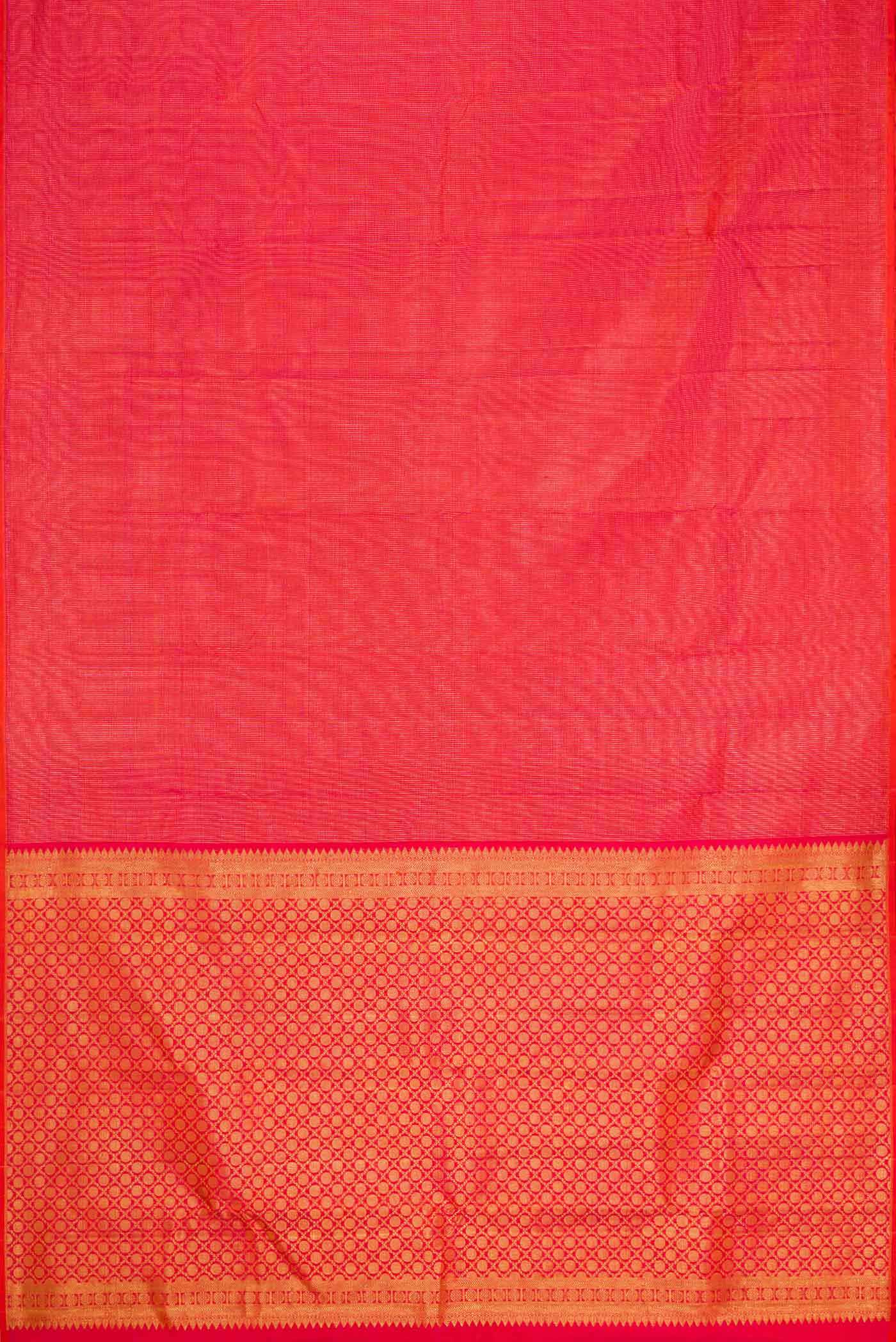 Coral Dual Tone Kanchipuram Silk Saree - Image 5