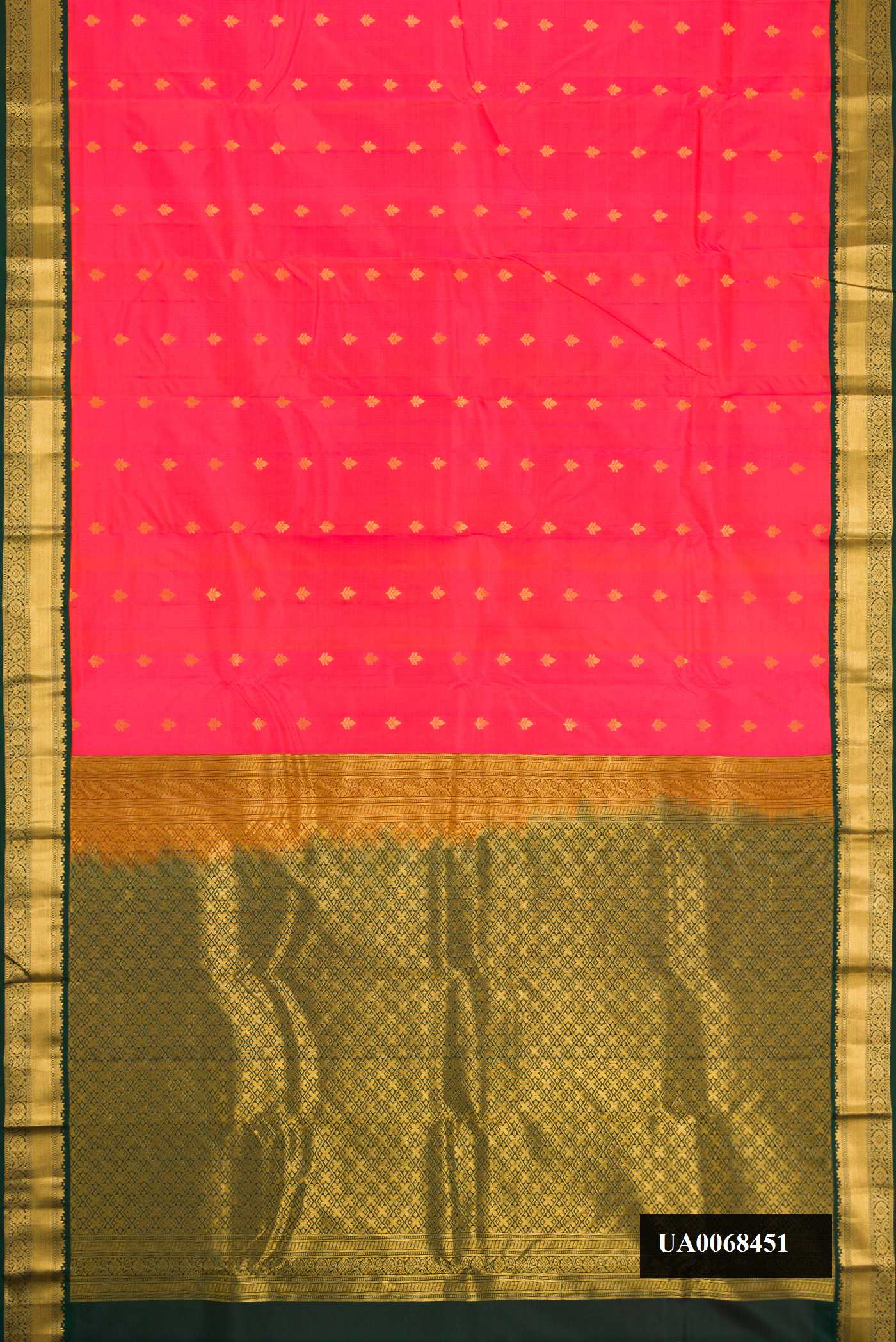 Coral Dual Tone Kanchipuram Silk Saree