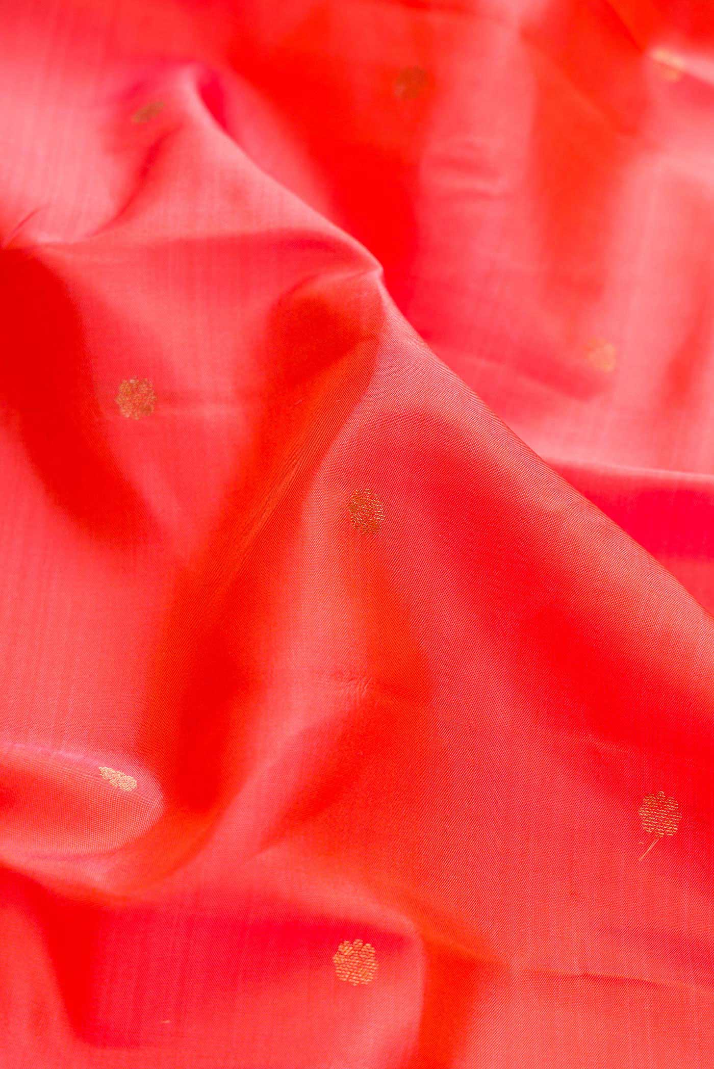 Coral Dual Tone Kanchipuram Silk Saree - Image 2