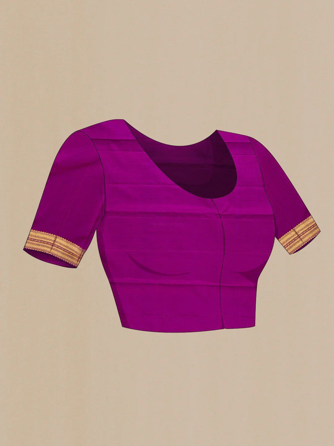 Pink with Orange Color Kanchipuram Silk Saree - Image 5