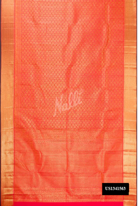 Coral Dual Tone Kanchipuram Silk Saree
