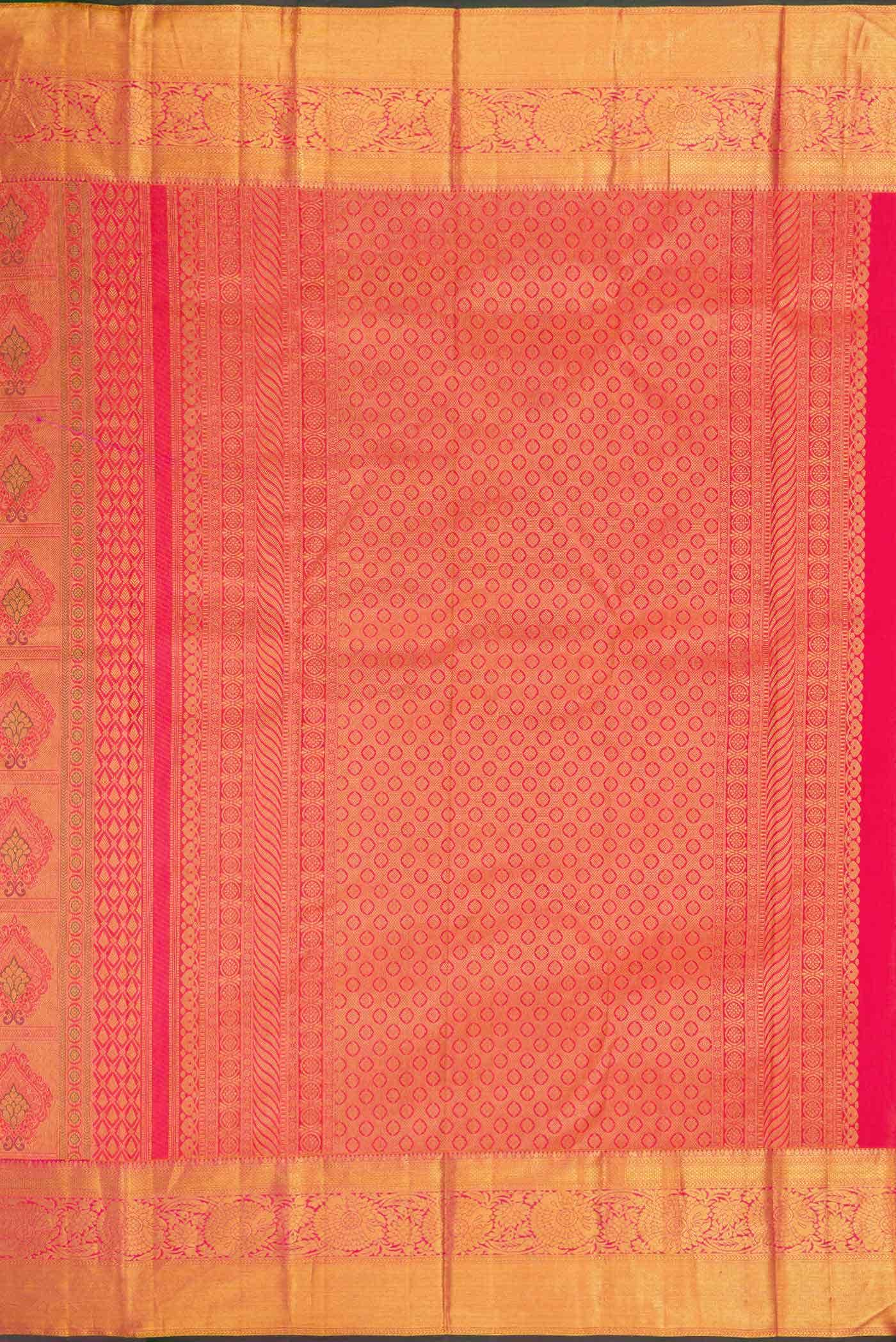 Coral Dual Tone Kanjivaram Silk Saree - Image 5