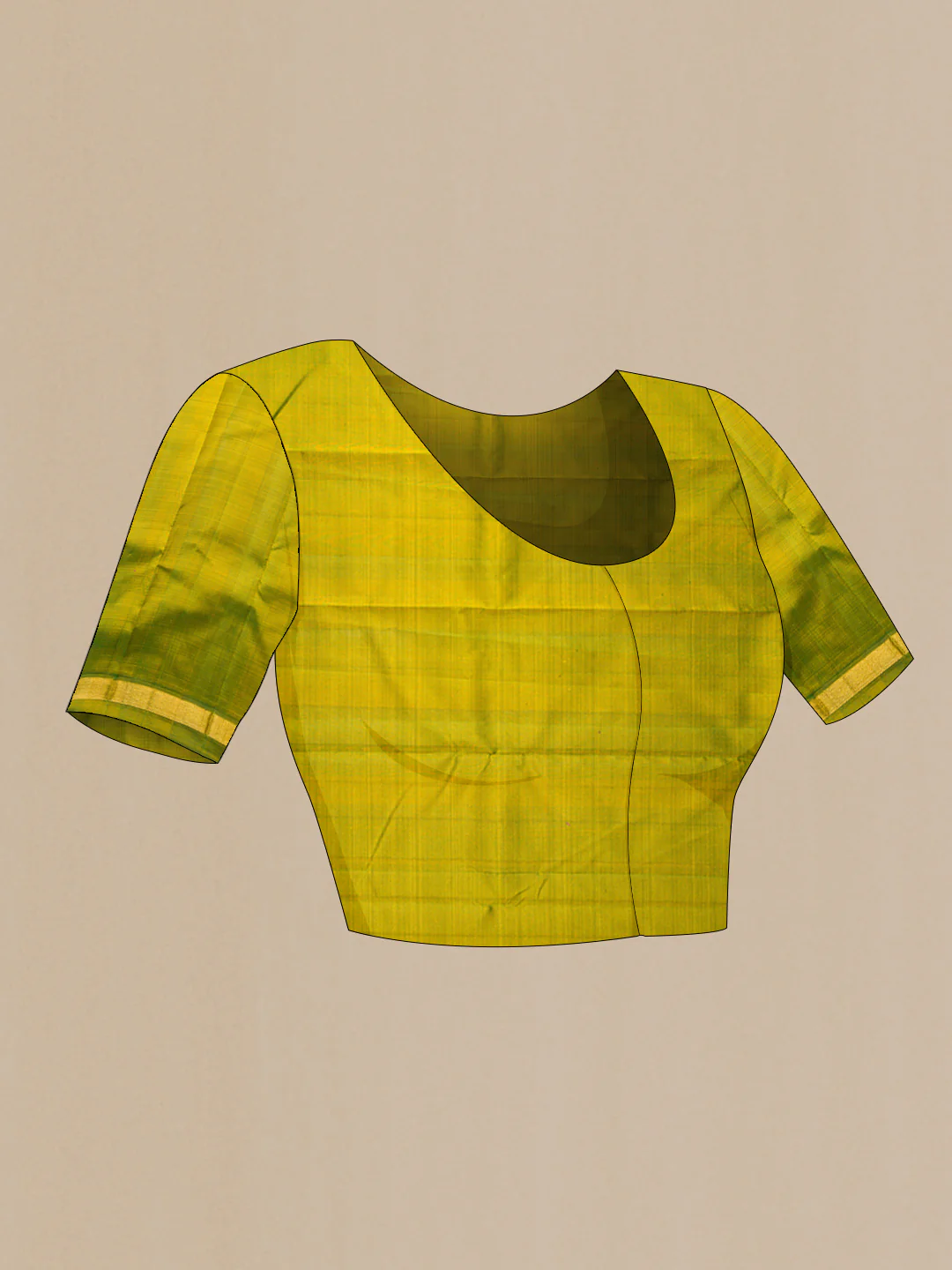 Pink with Mustard Color Kanjivaram Silk Saree - Image 5