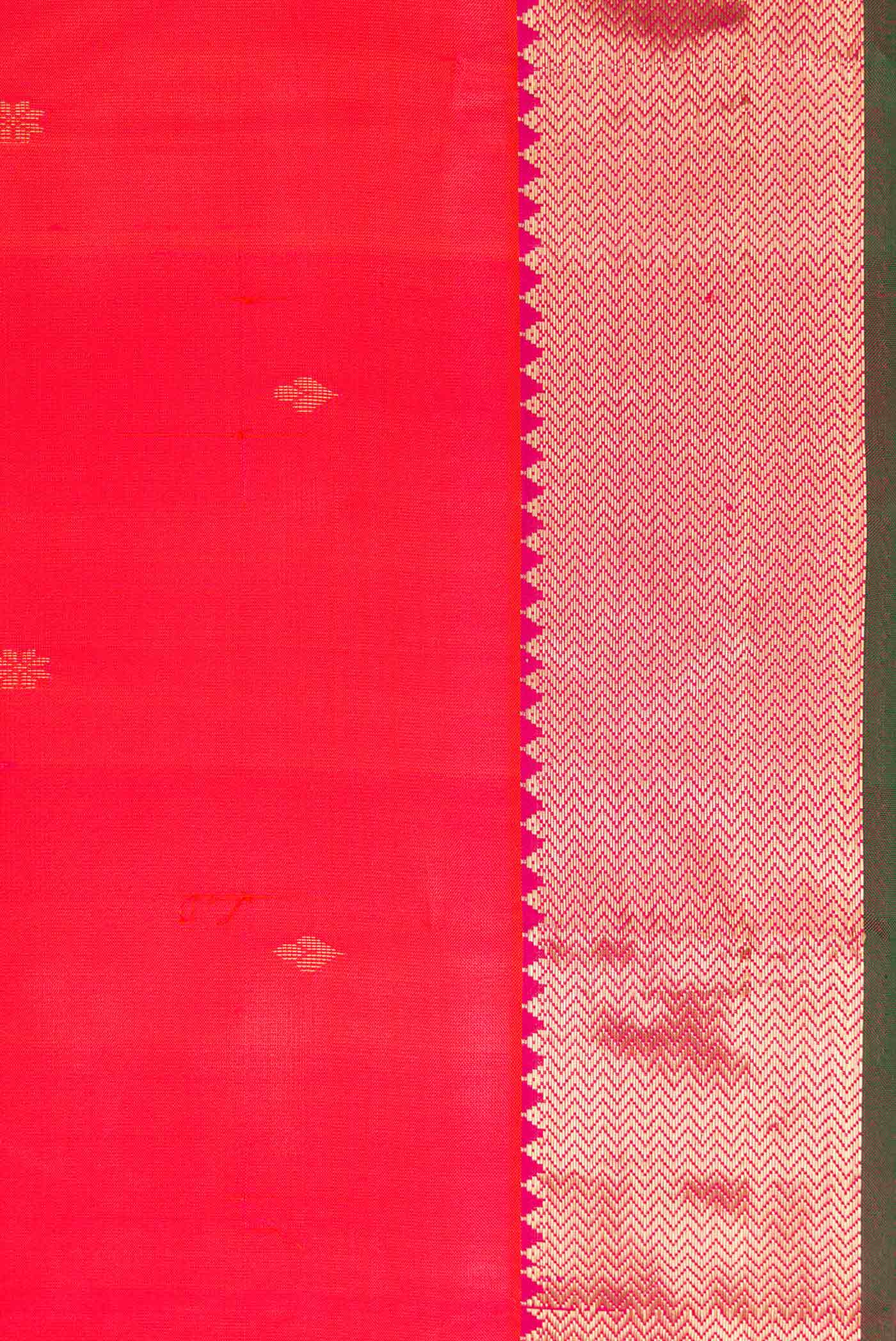 Pink with Orange Color Kanjivaram Silk Saree - Image 3