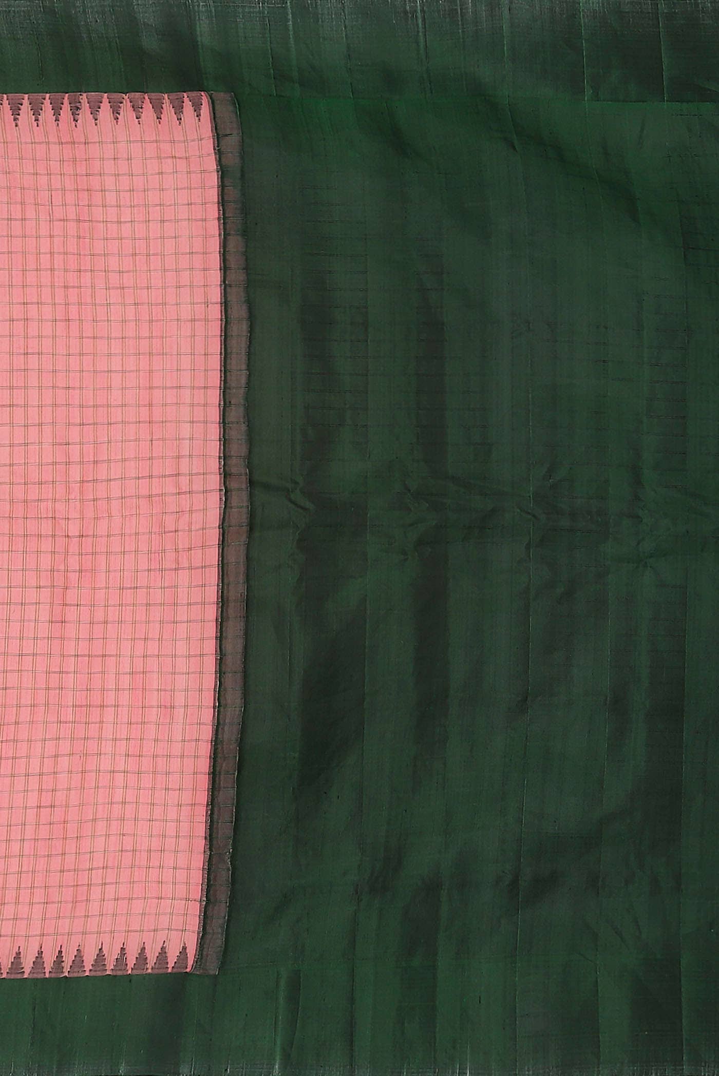Coral Gadwal Silk Cotton Saree - Image 5