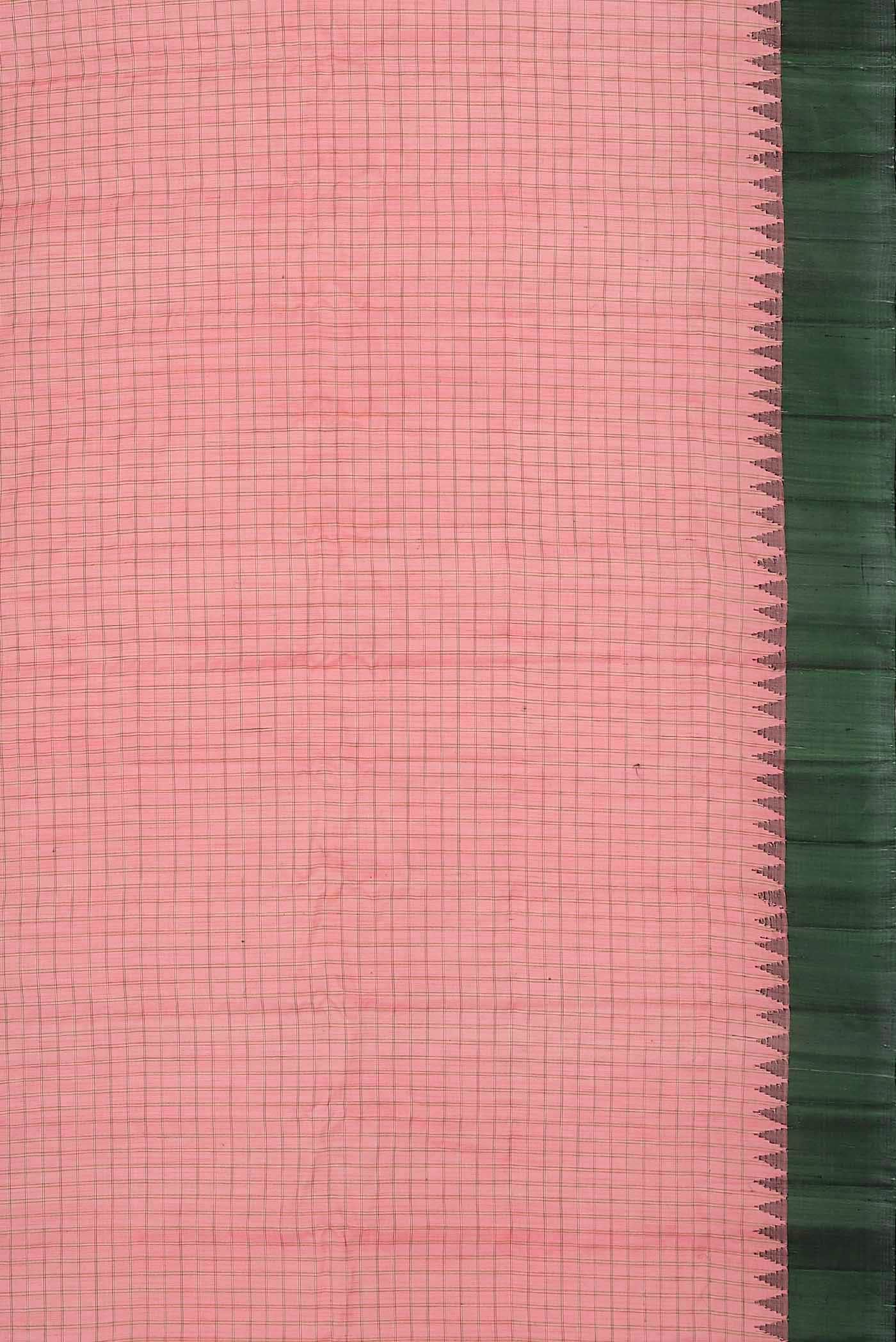 Coral Gadwal Silk Cotton Saree - Image 6