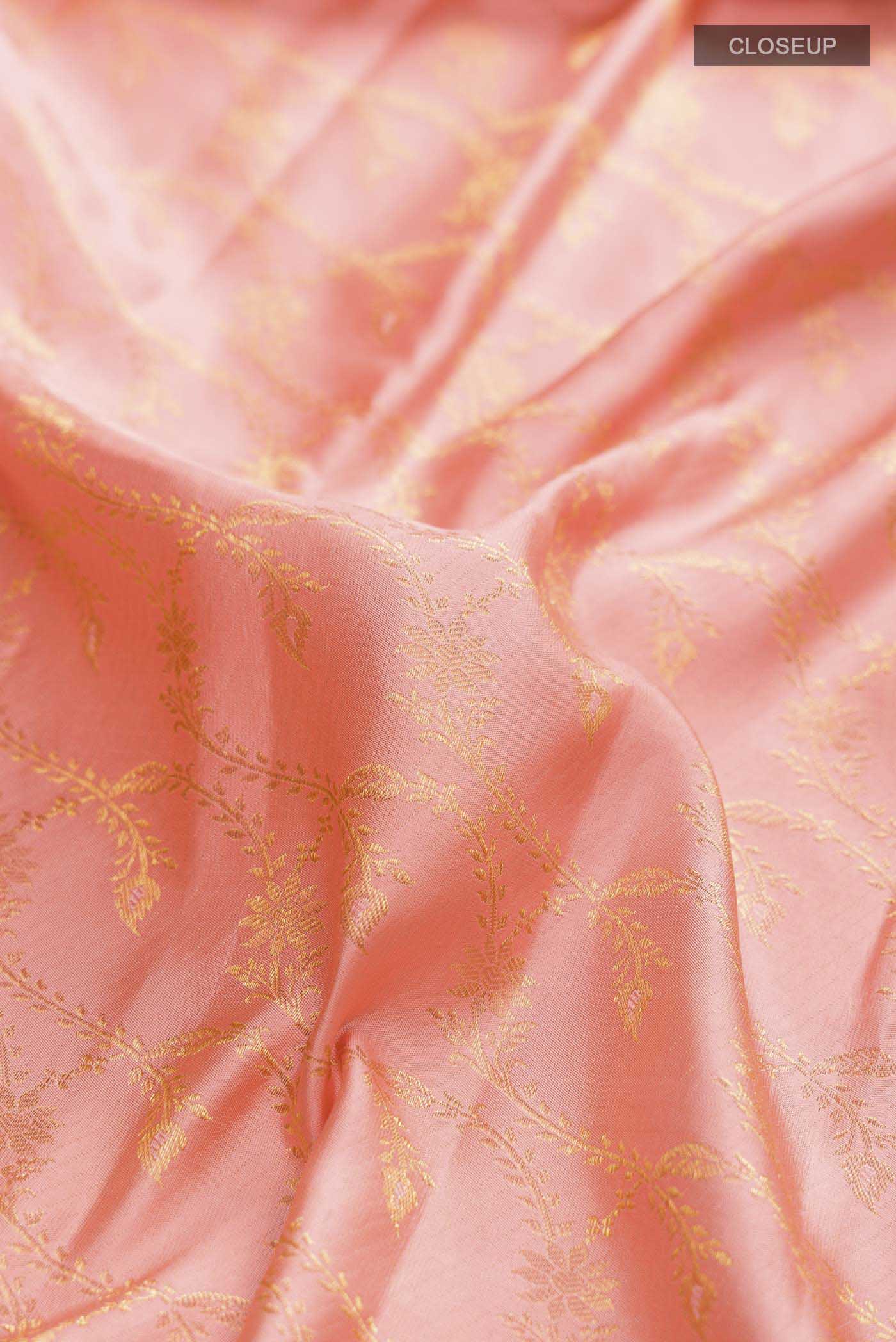 Coral Kanjivaram Silk Saree - Image 2