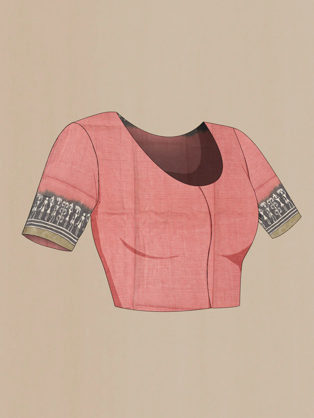 Coral Kota Cotton Saree - Image 2