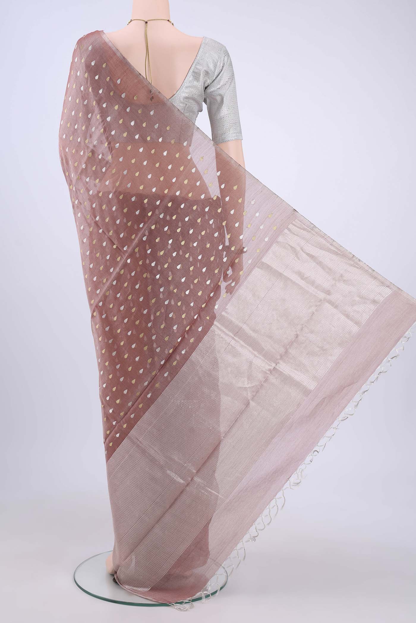 Coral MP Tussar Saree - Image 3