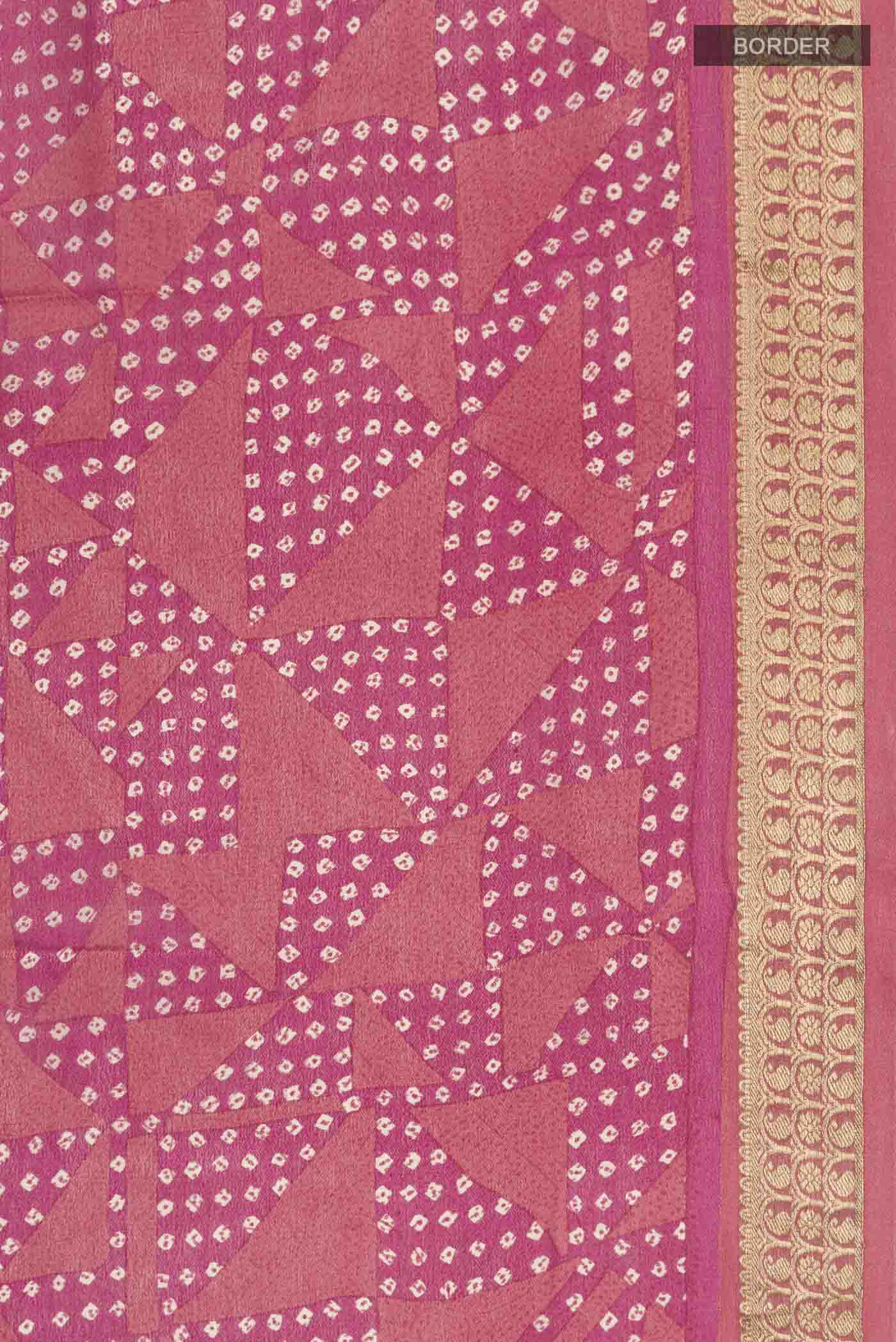 Coral Mysore Crepe Saree - Image 3