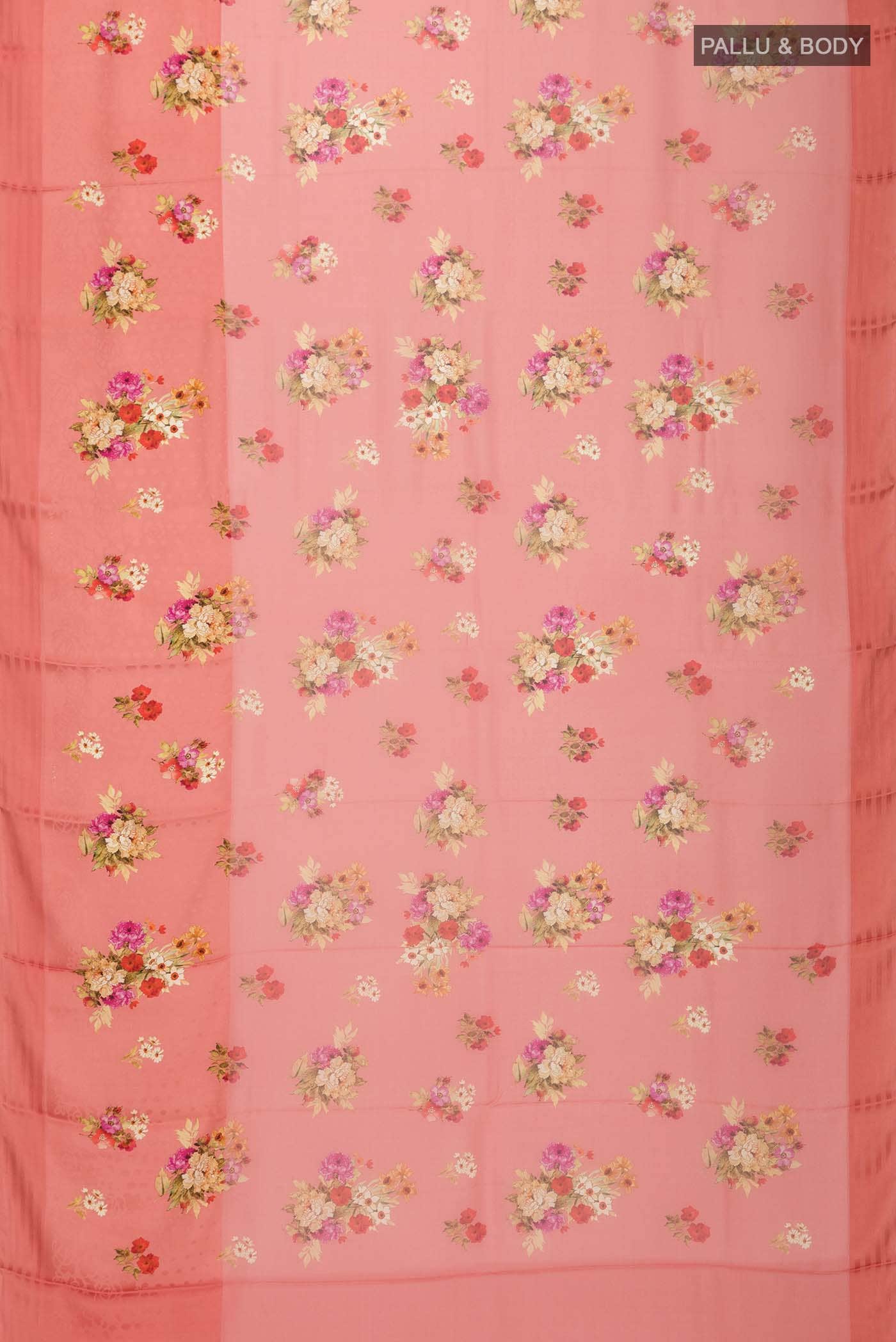 Coral Mysore Georgette Saree - Image 3