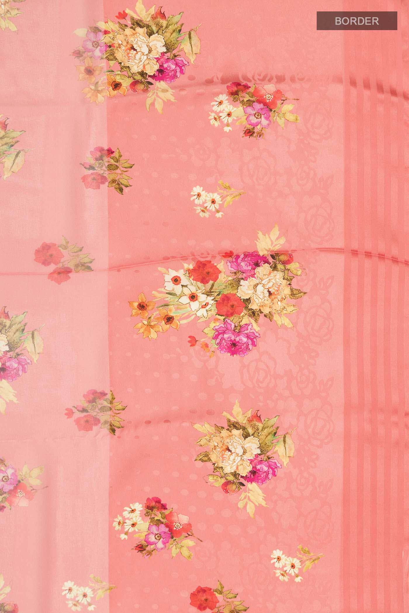 Coral Mysore Georgette Saree - Image 4