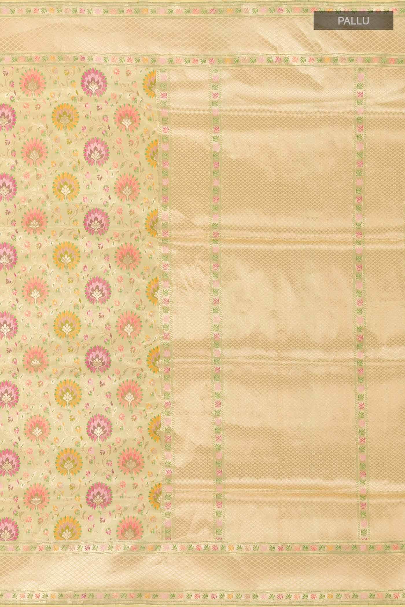 Cream Banarasi Silk Saree - Image 5