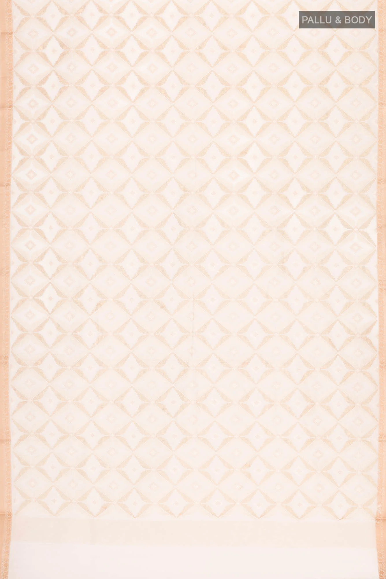 Cream Blended Kota Cotton Saree - Image 5