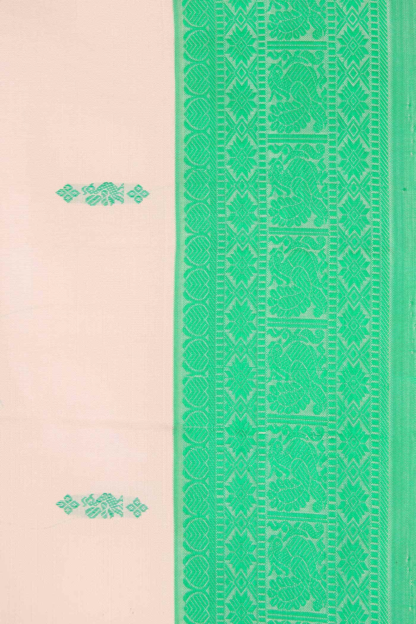 Cream Dual Tone Kanchipuram Silk Saree - Image 5