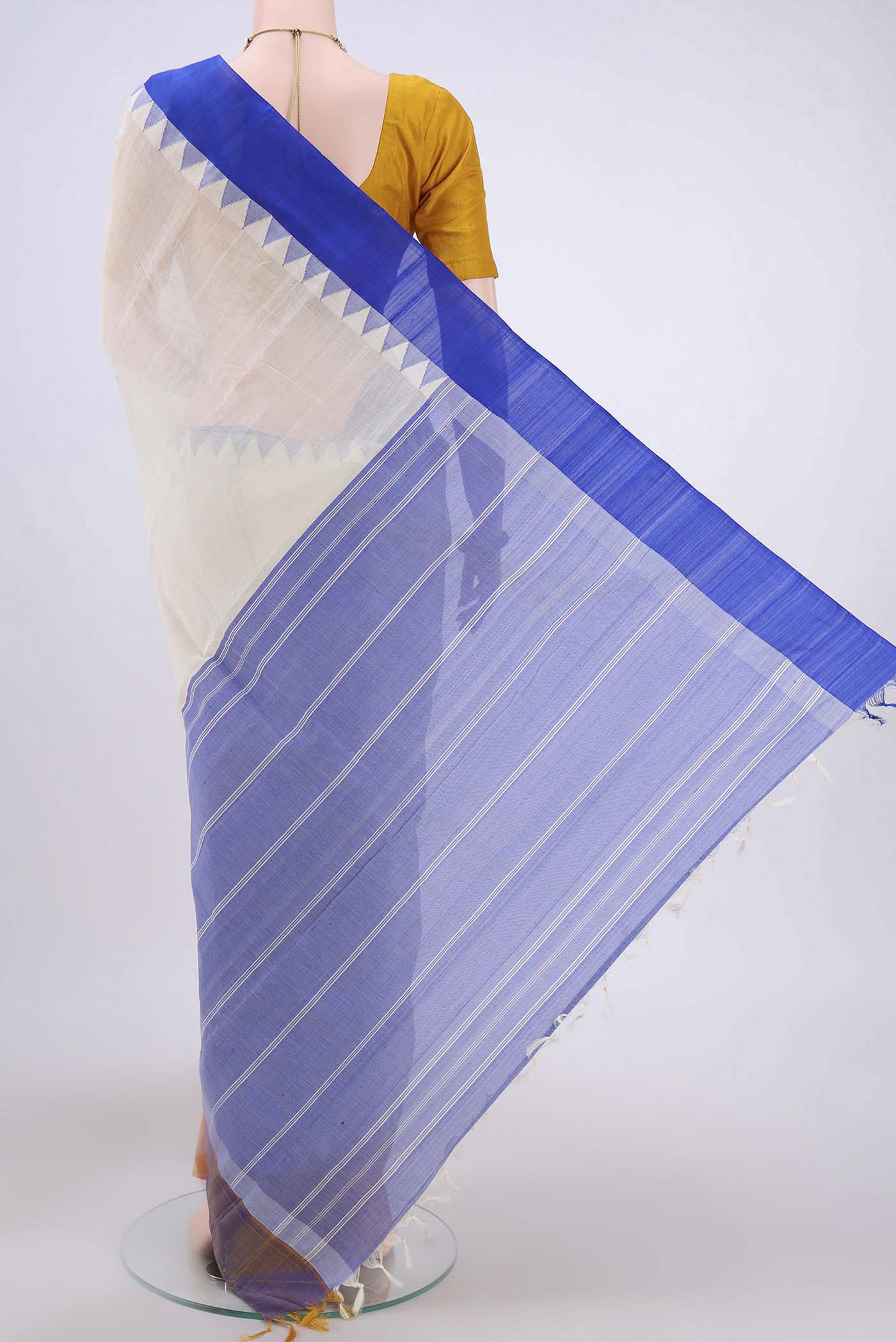 Cream Kanchi Cotton Saree - Image 3