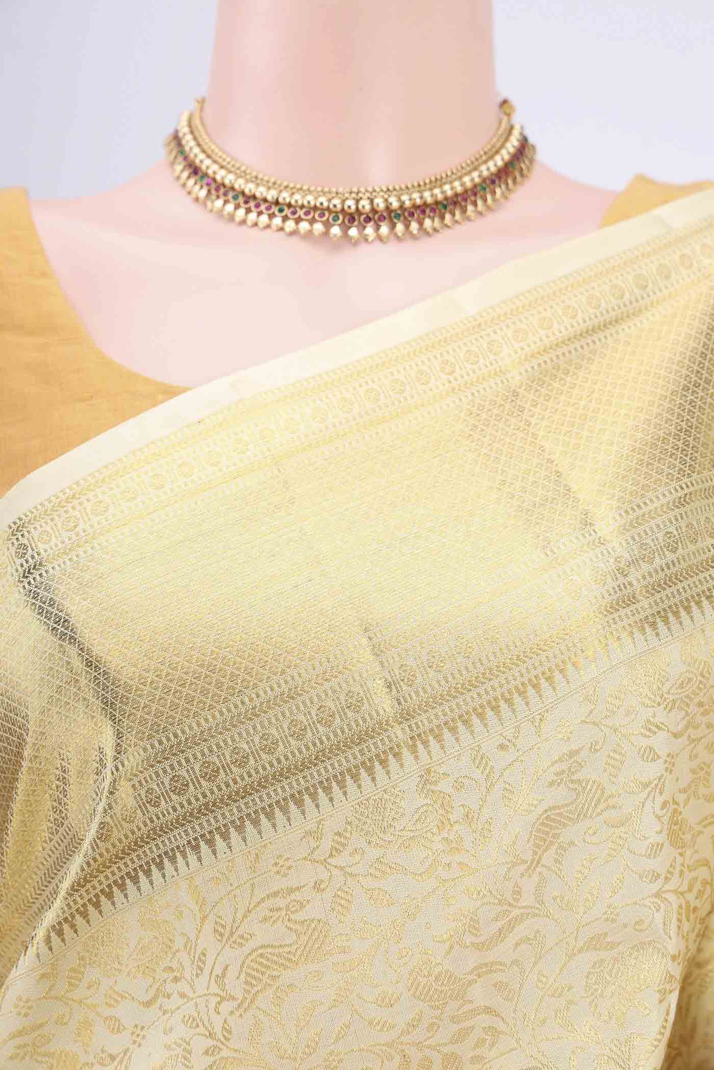 Sandal Kanchipuram Saree - Image 2