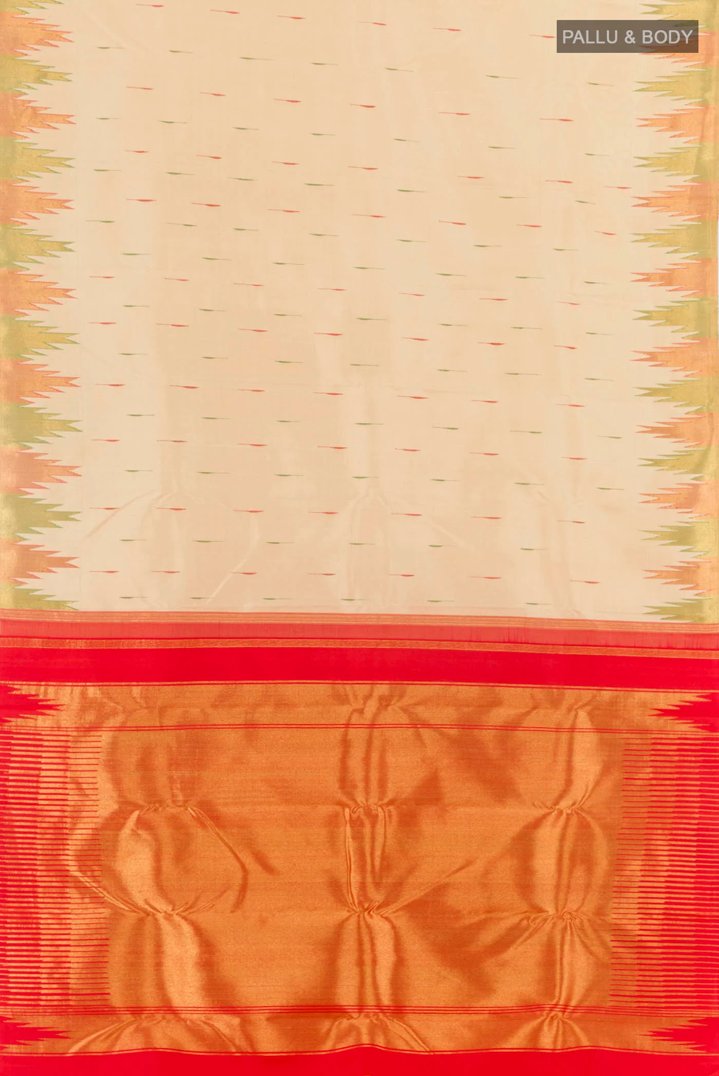 Cream Kanjivaram Silk Saree - Image 6