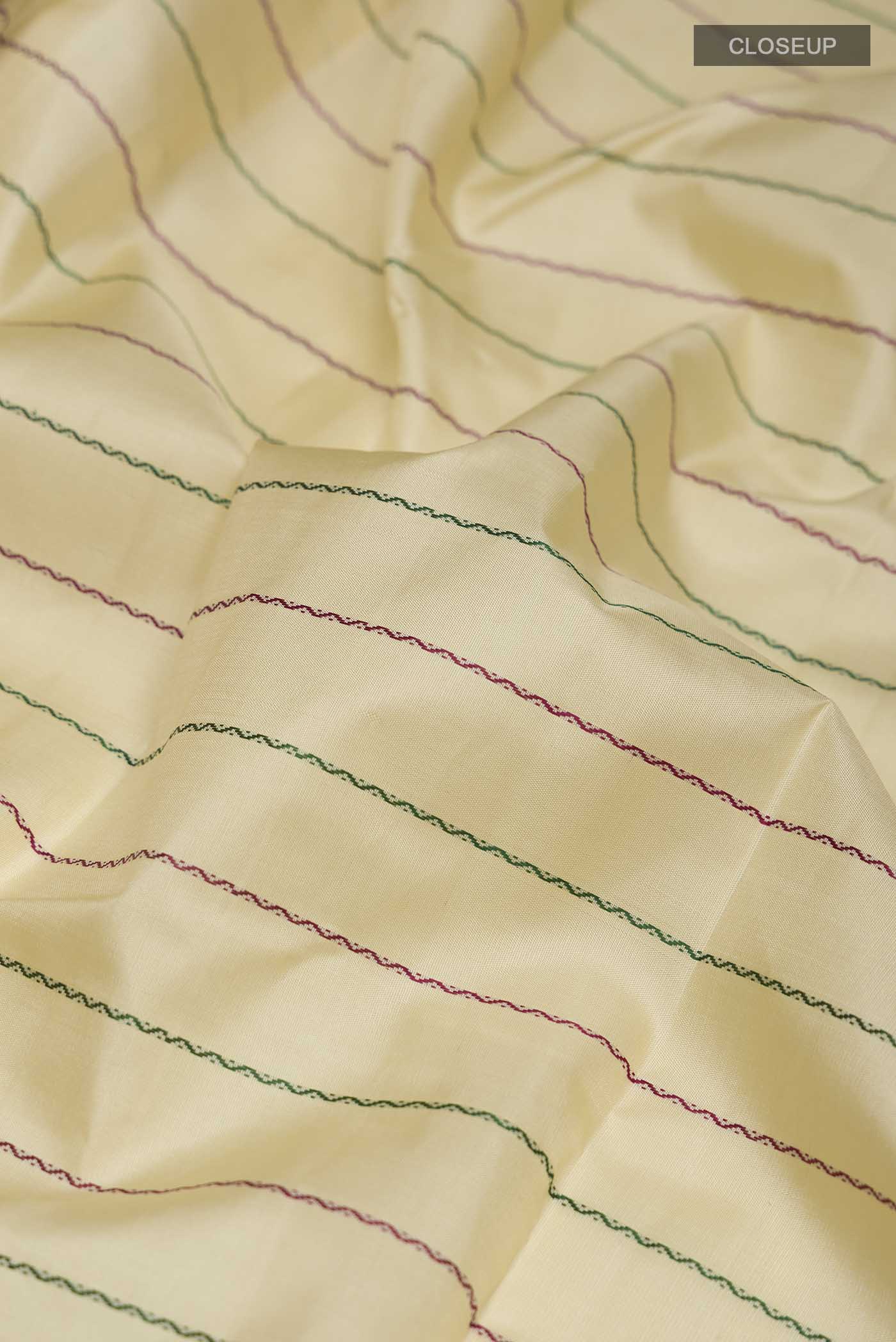 Cream Kanchipuram Silk Saree - Image 2