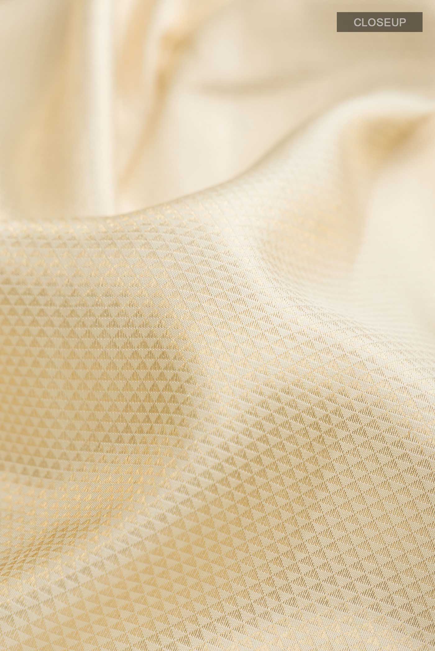 Cream Kanjivaram Silk Saree - Image 2