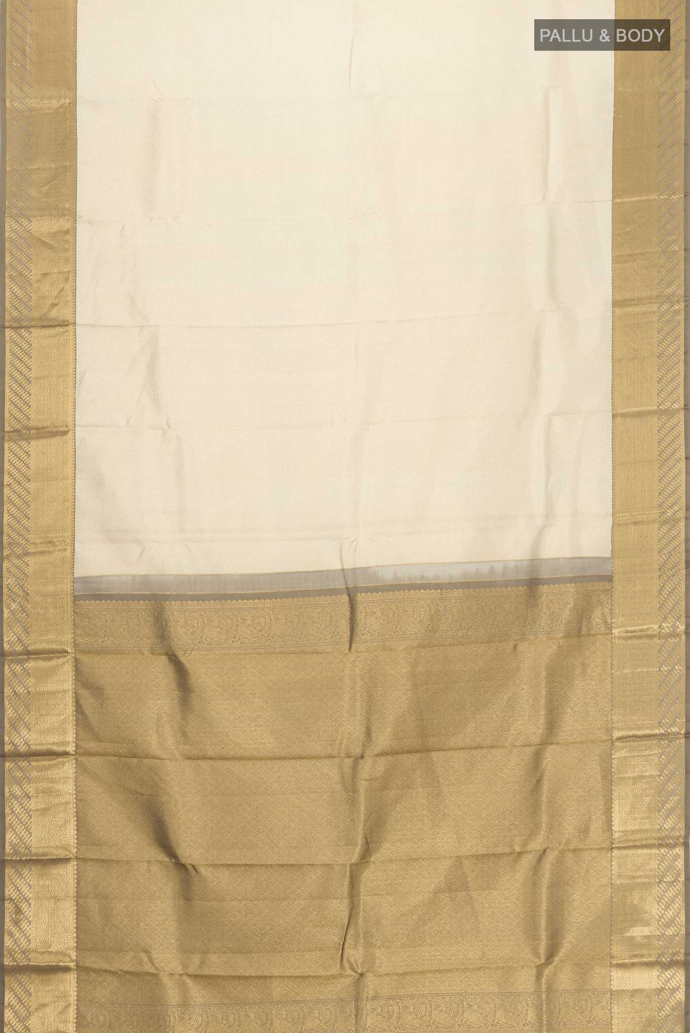Cream Kanjivaram Silk Saree - Image 6