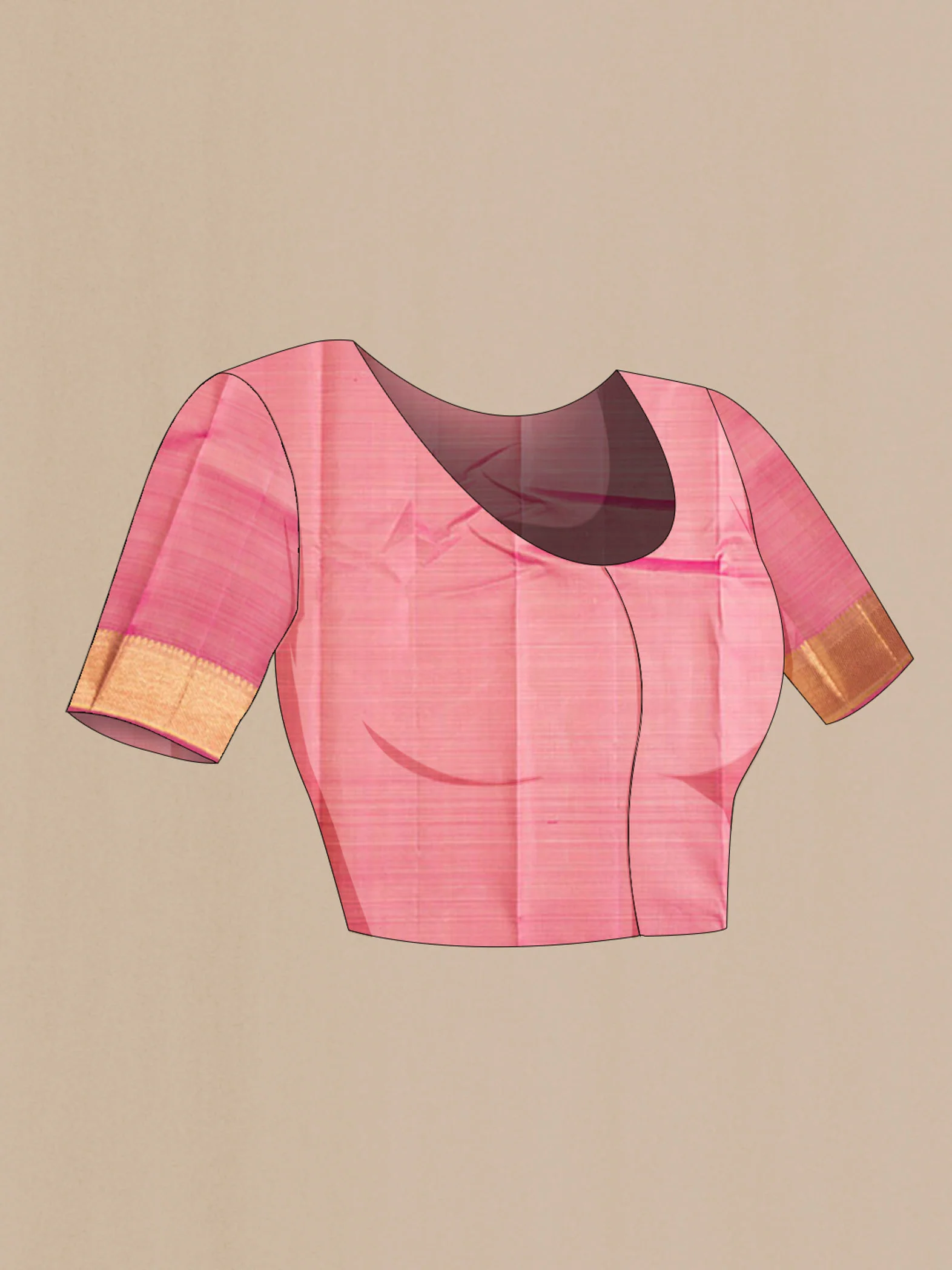 Cream Kanchipuram Silk Saree - Image 5