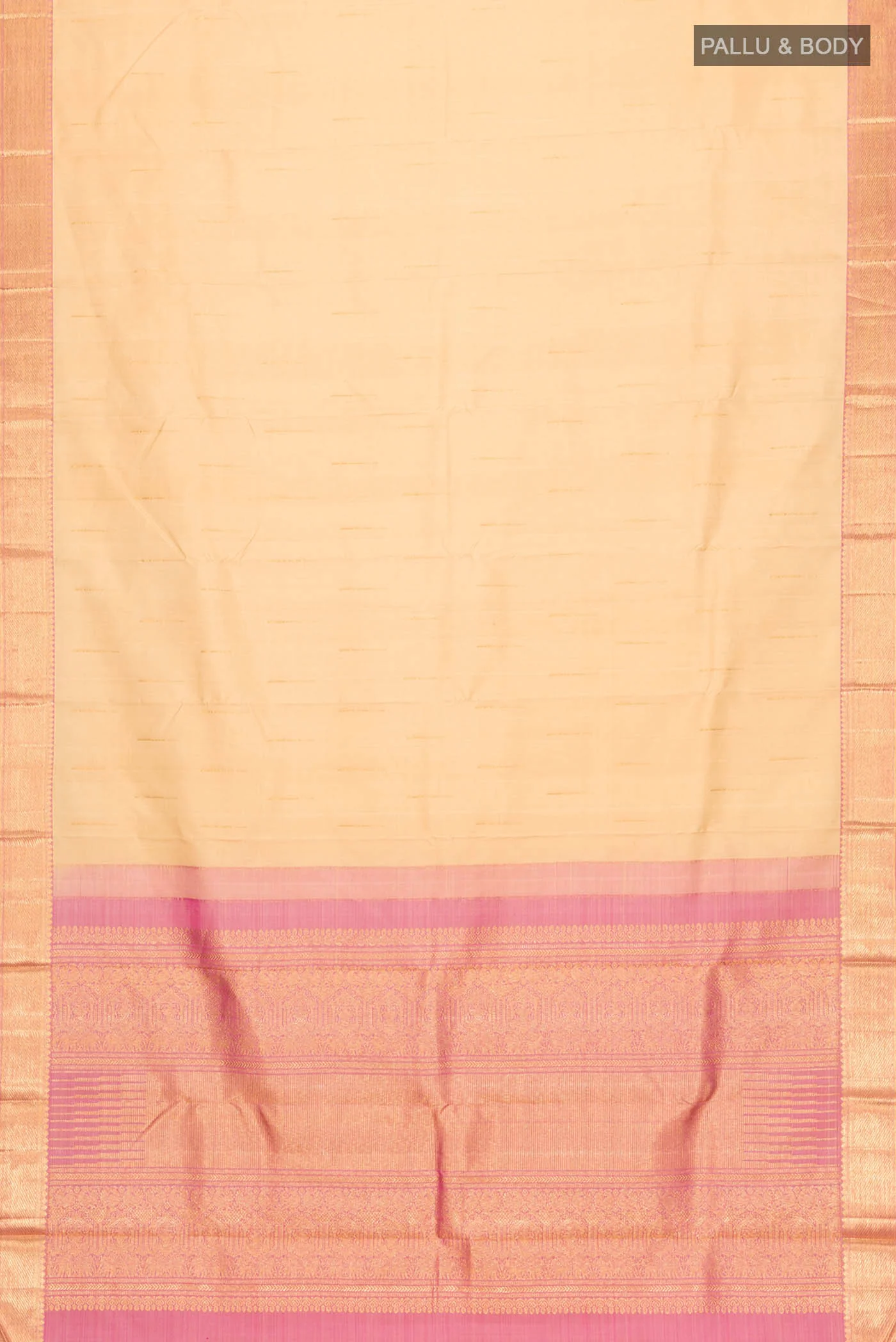 Cream Kanchipuram Silk Saree - Image 6